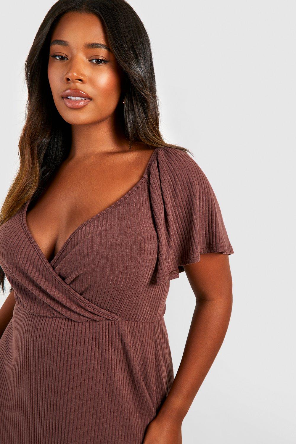 Plus size 2024 burgundy wrap dress