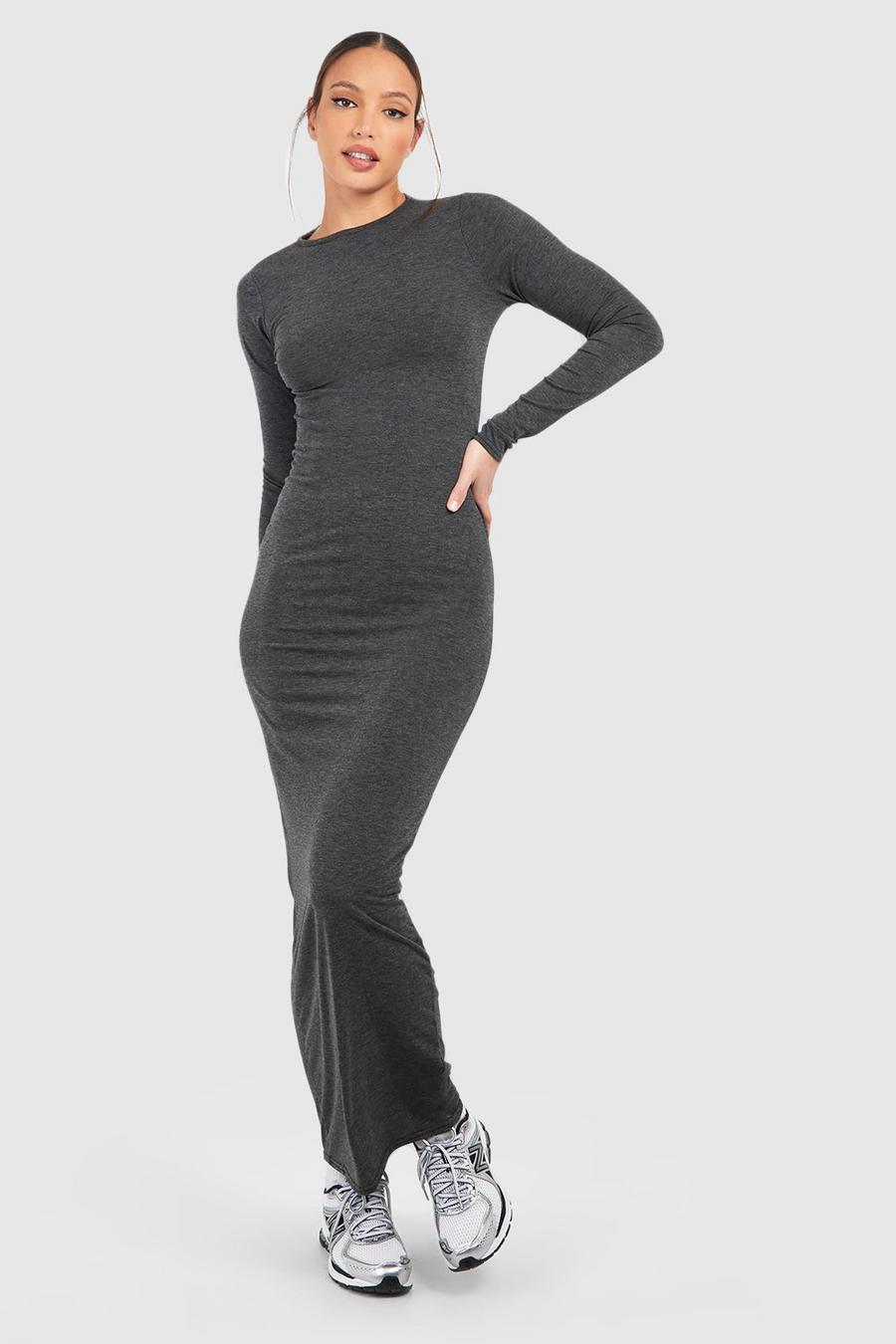 Charcoal Tall Basic Longsleeve Sleeve Maxi Dress image number 1