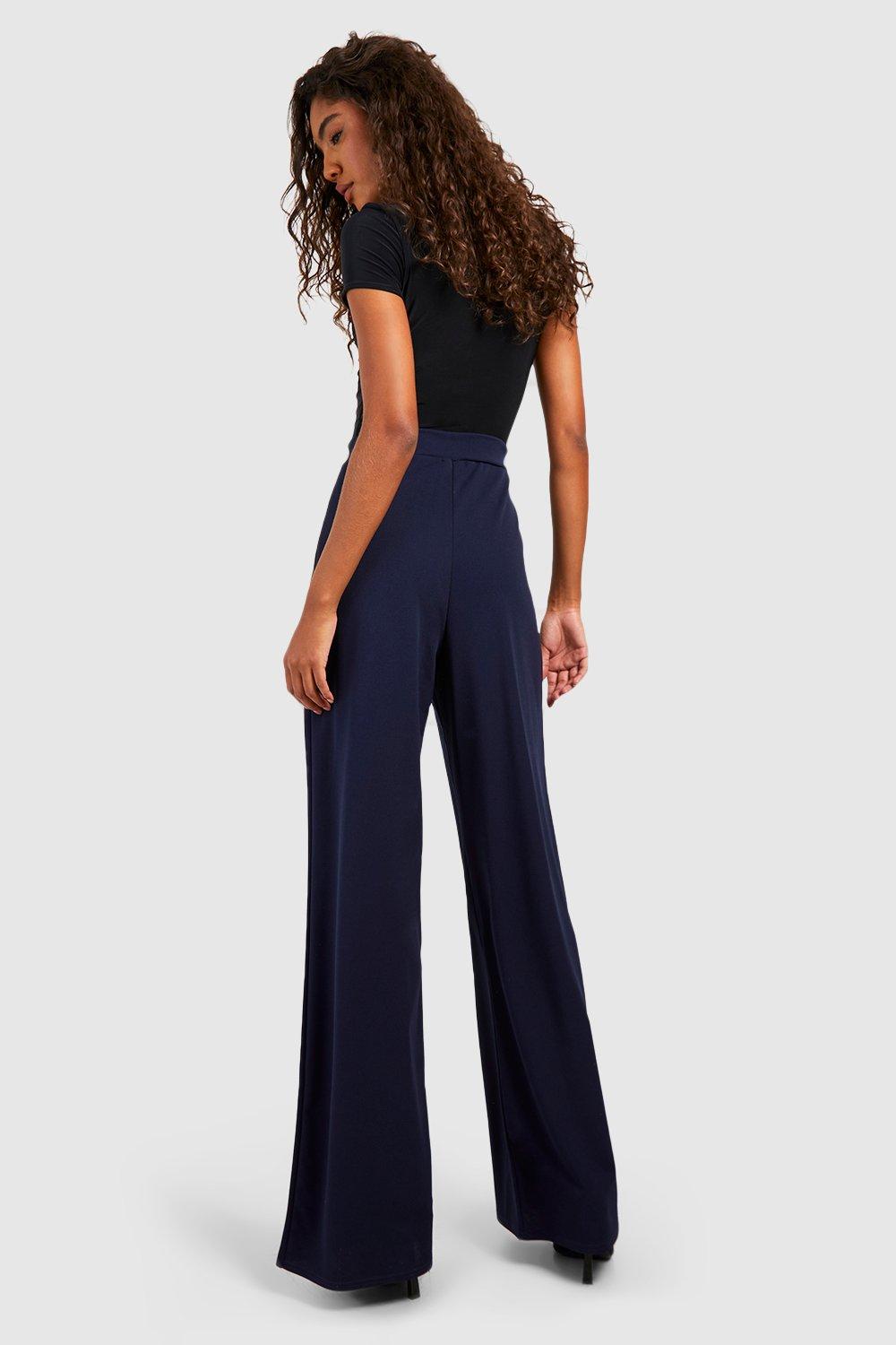 High waisted navy sales blue women's pants