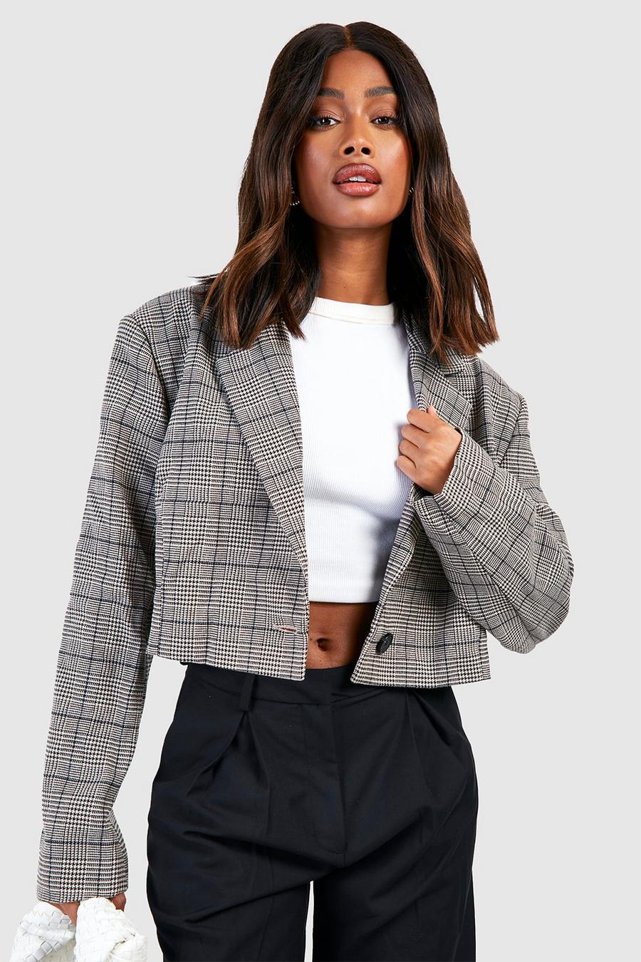 Heritage Check Boxy Cropped Blazer image number 1