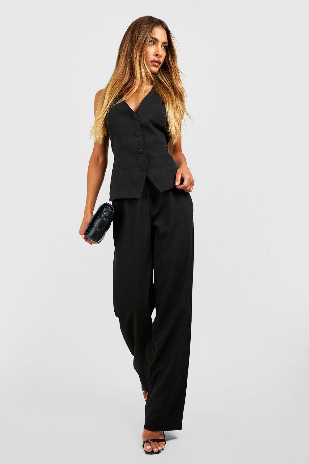 Black Marl Longline Tailored Waistcoat