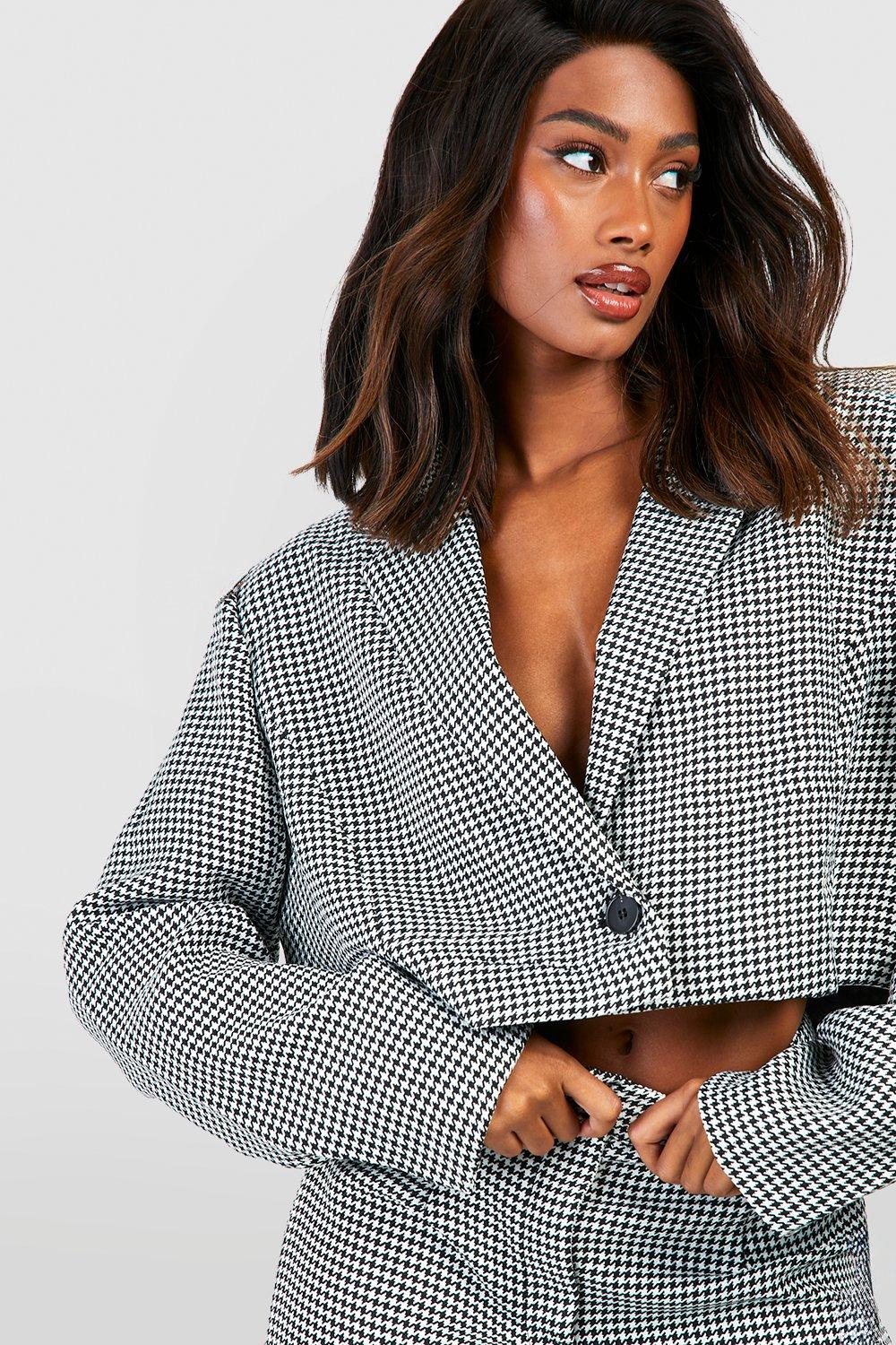 Houndstooth blazer 2025 womens uk