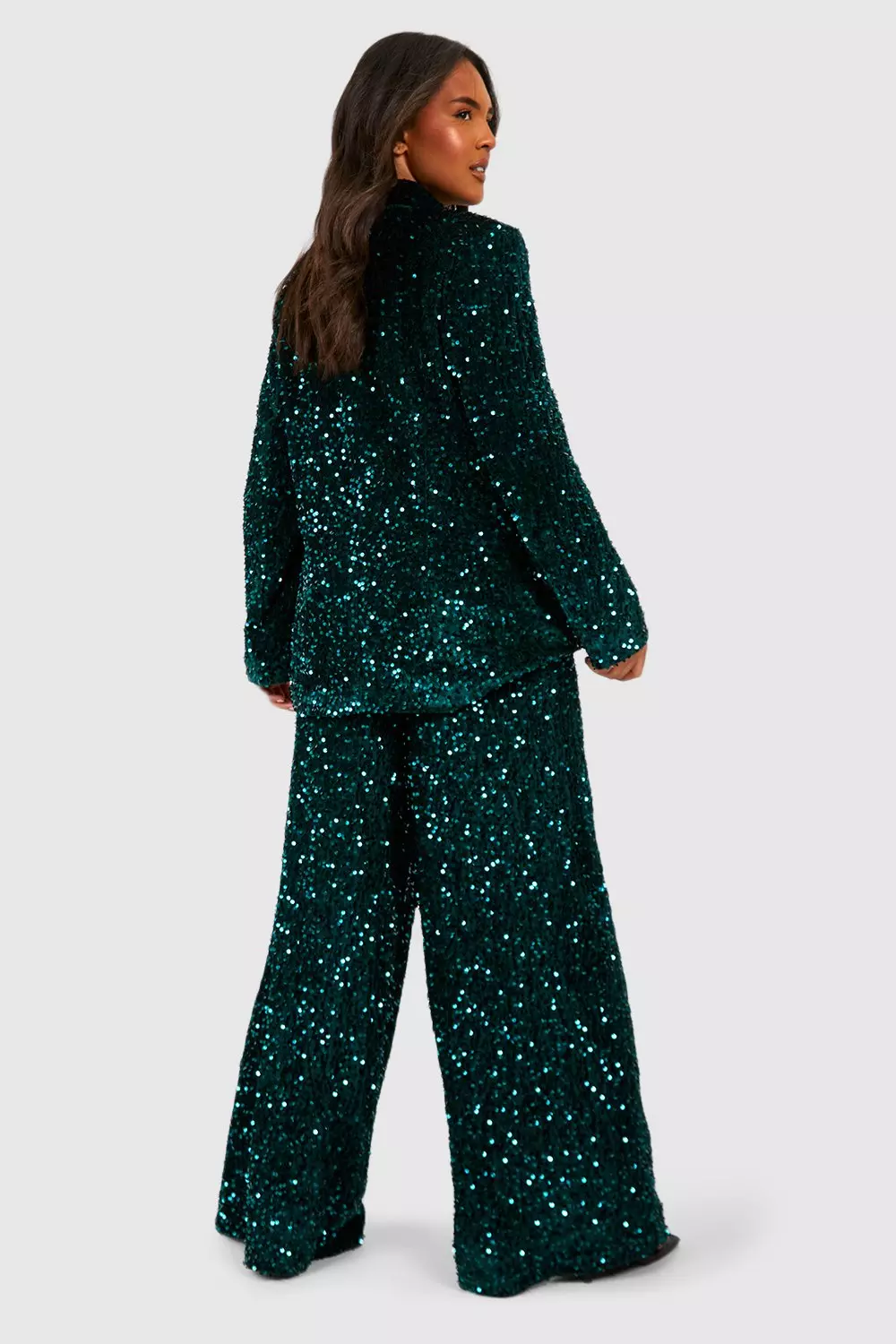Emerald Plus Velvet Sequin Blazer alternative image