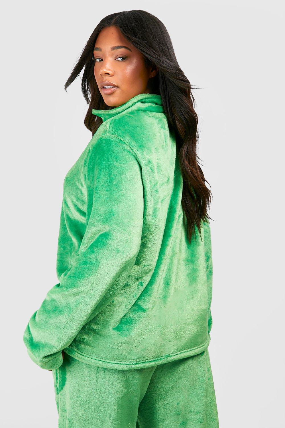 Half zip hot sale fluffy hoodie