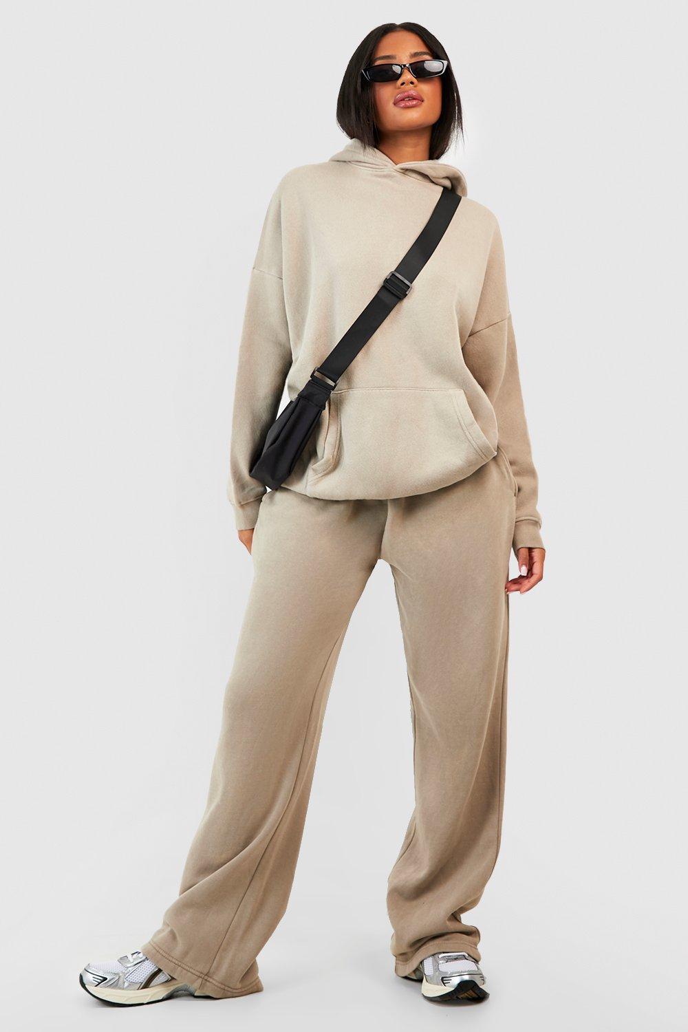 STONE Oversized hoodie and wide leg joggers set