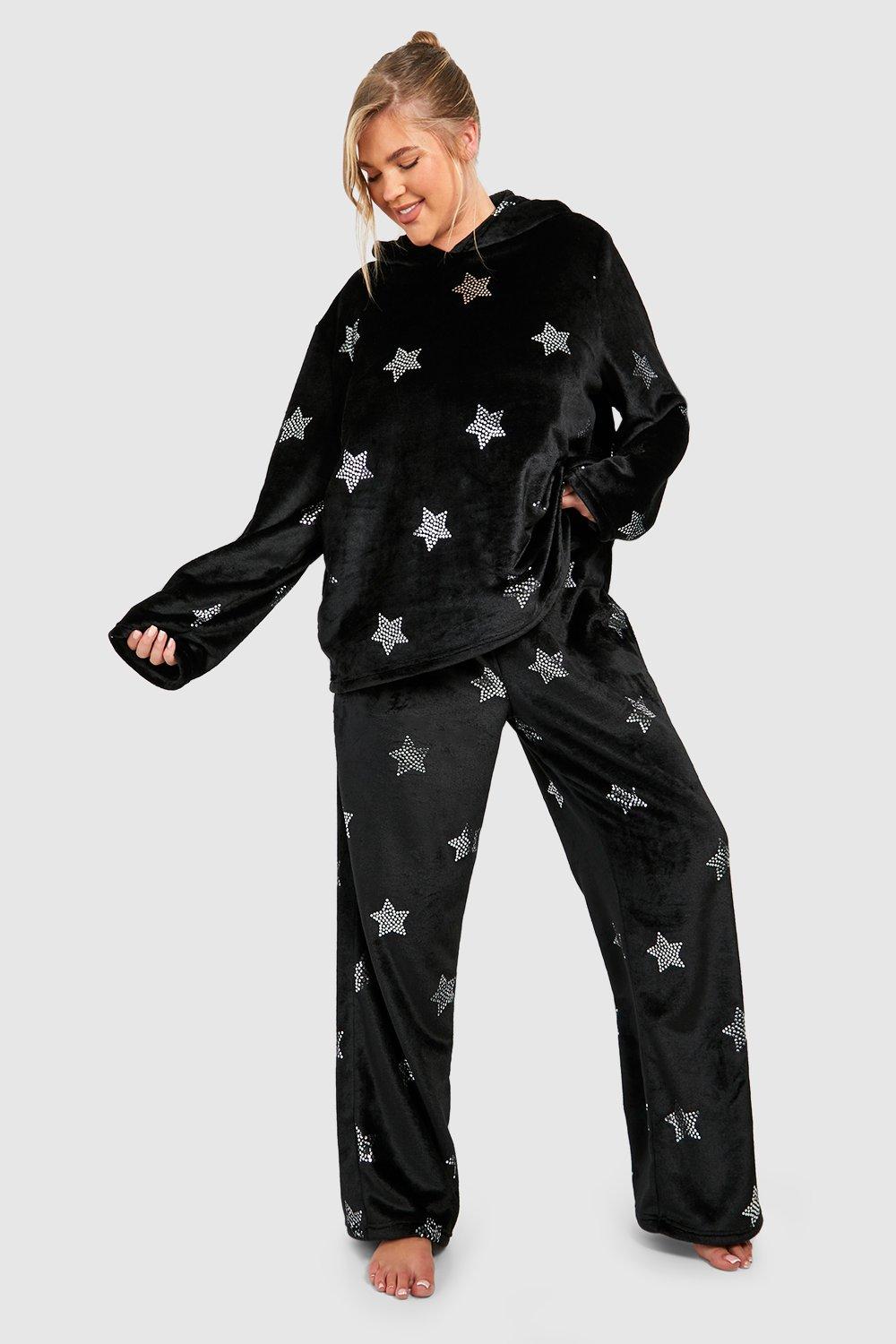 Plus Star Detail Fleece Loungewear Jogger boohoo