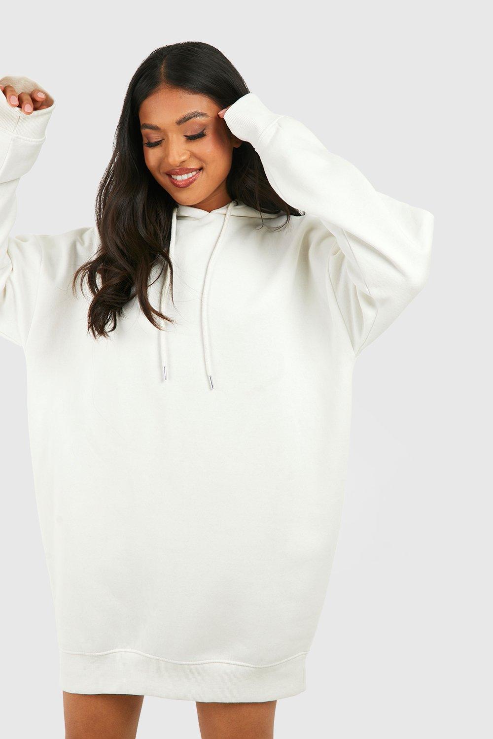 Petite Basic Oversized Hoody Sweat Dress