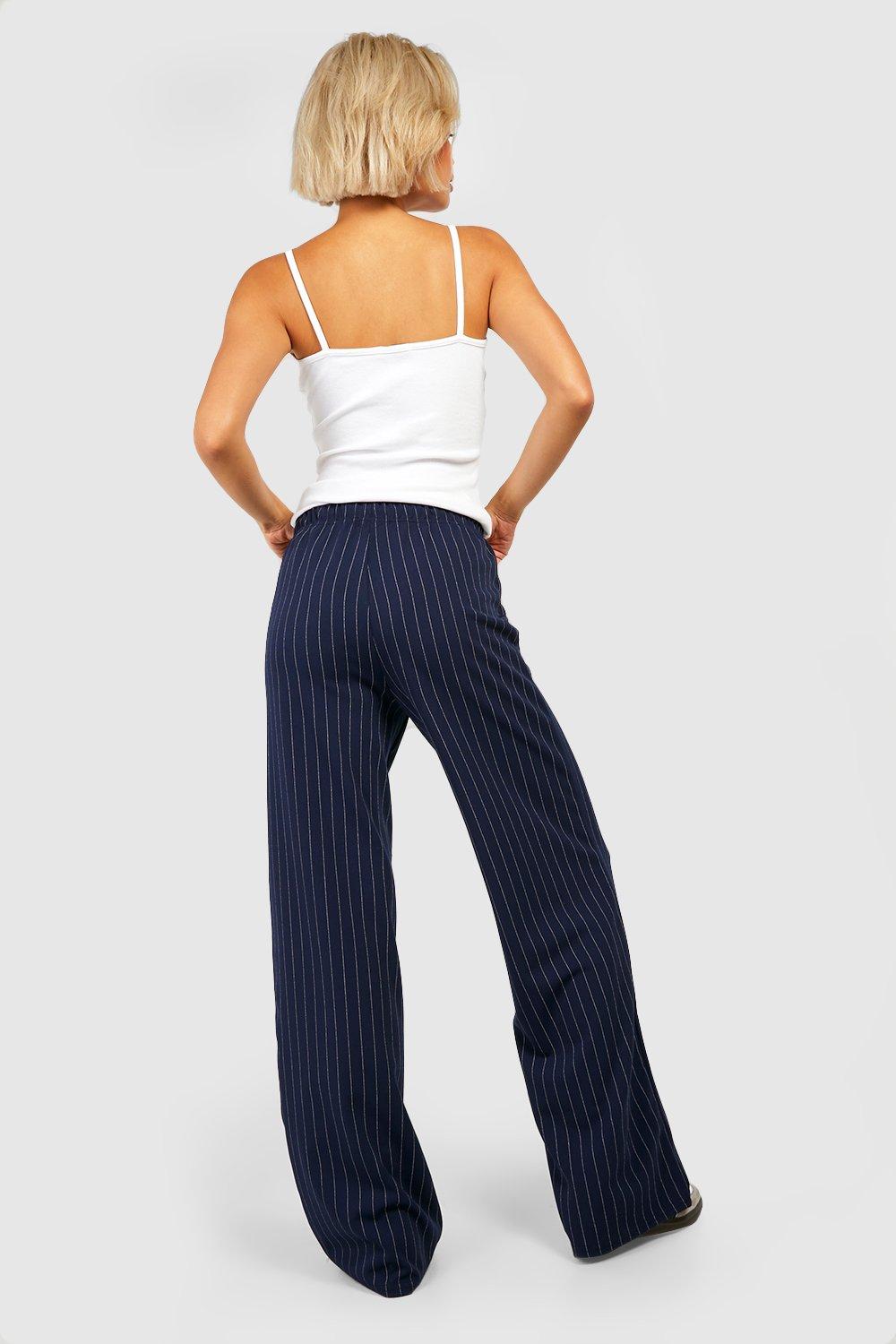 Audrey Trouser, Navy Pinstripe Albion, 52% OFF