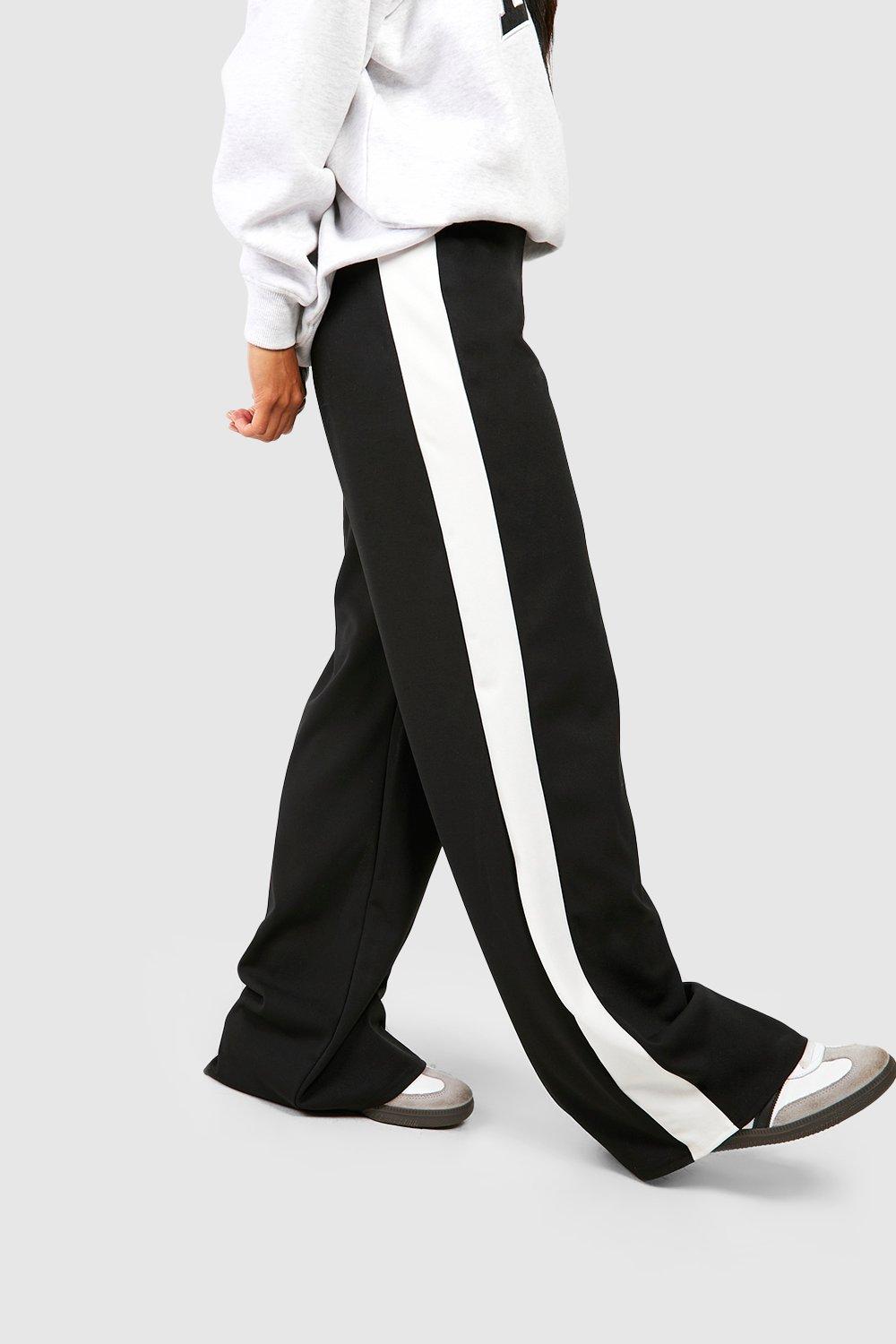 Side Stripe High Waisted Crepe Trousers