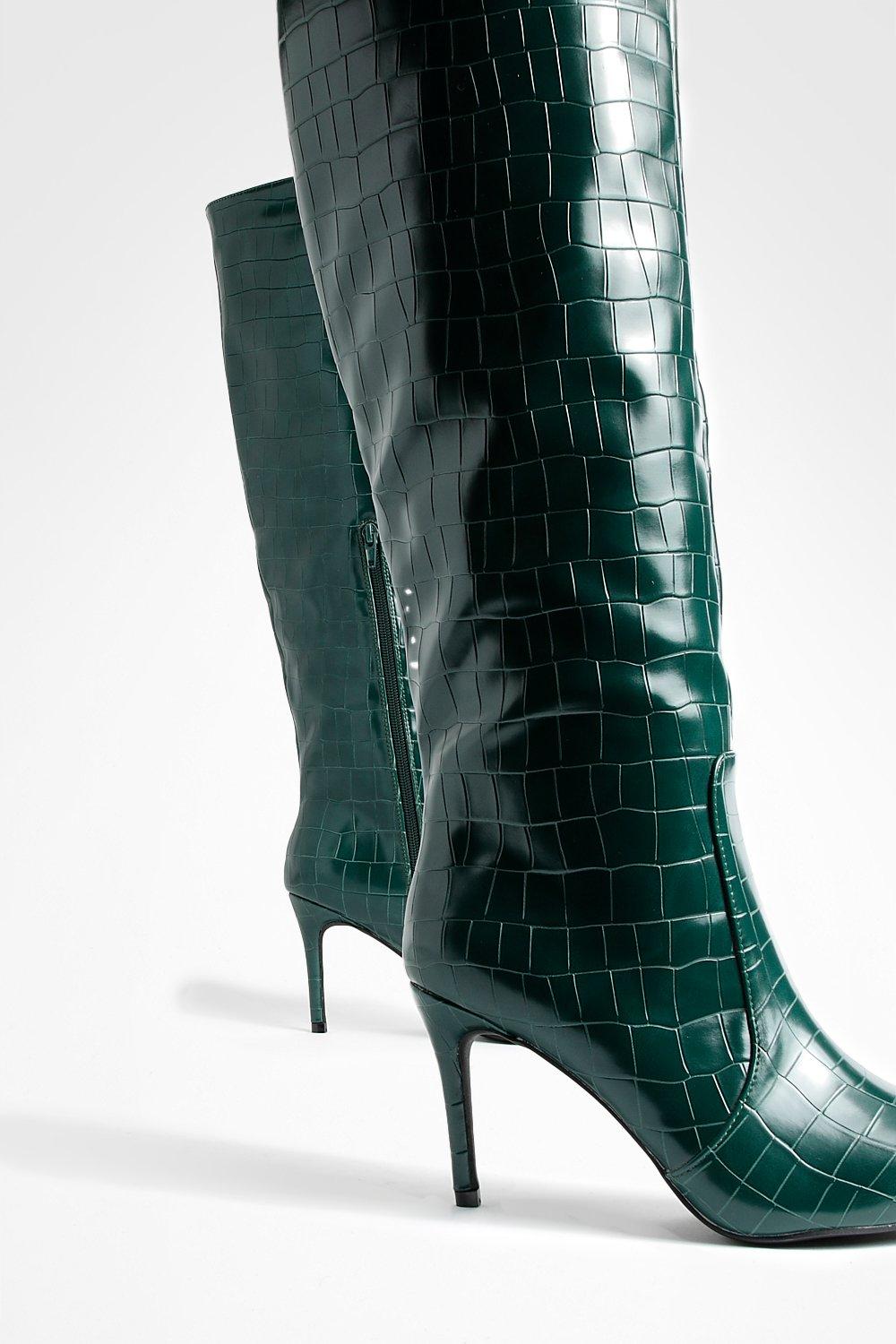 Emerald green outlet knee high boots