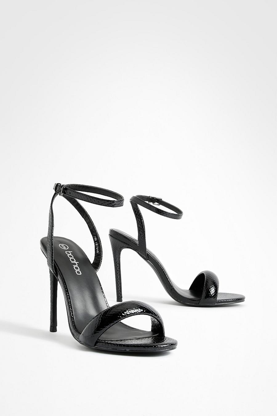 Black Vadderade sandaletter med stilettklack image number 1
