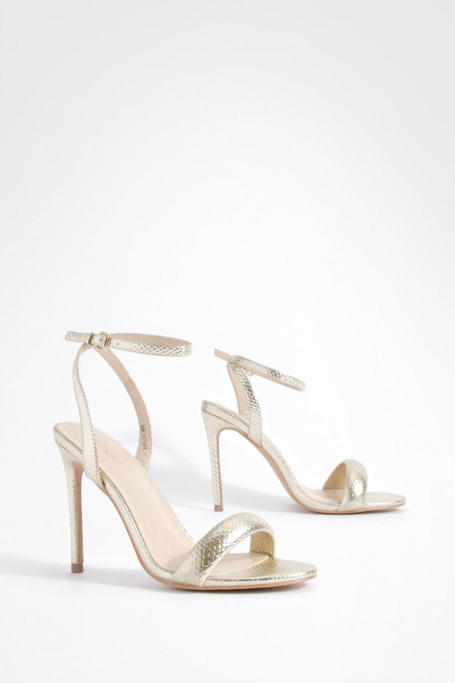 Gold metallizzato Padded Two Part Stiletto Heels