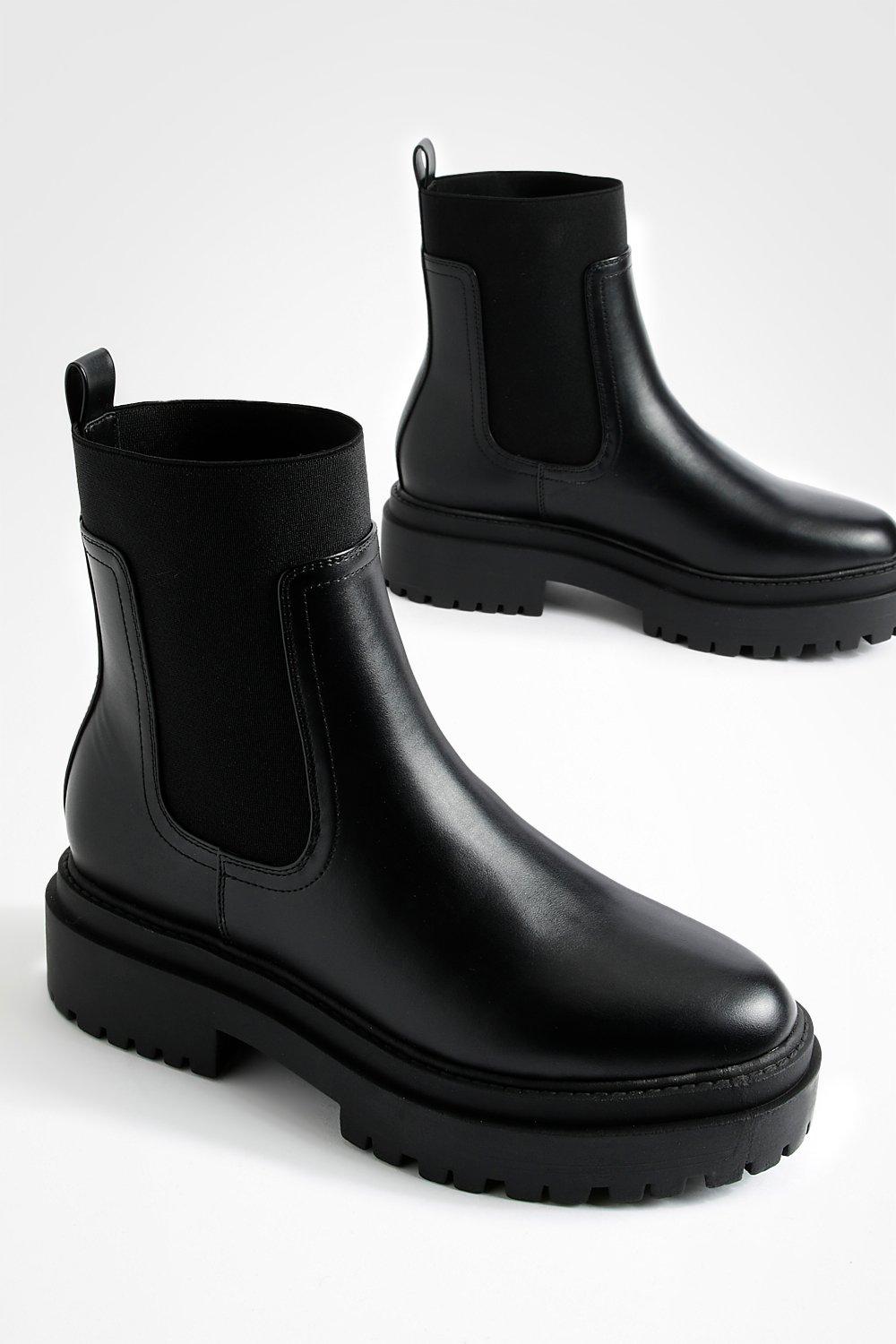 Boohoo chunky chelsea boots hotsell