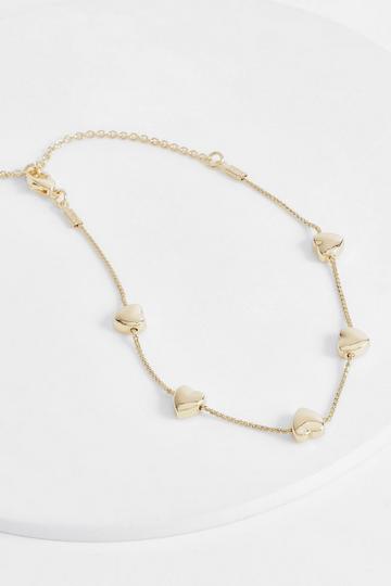 Gold Metallic Scattered Heart Bracelet