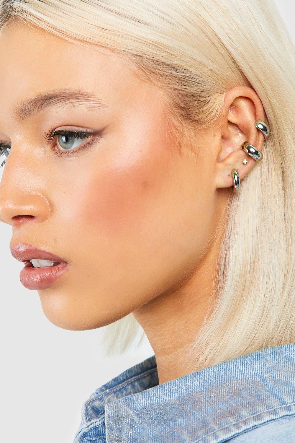 Rhinestone Ring Detail Drop Earring