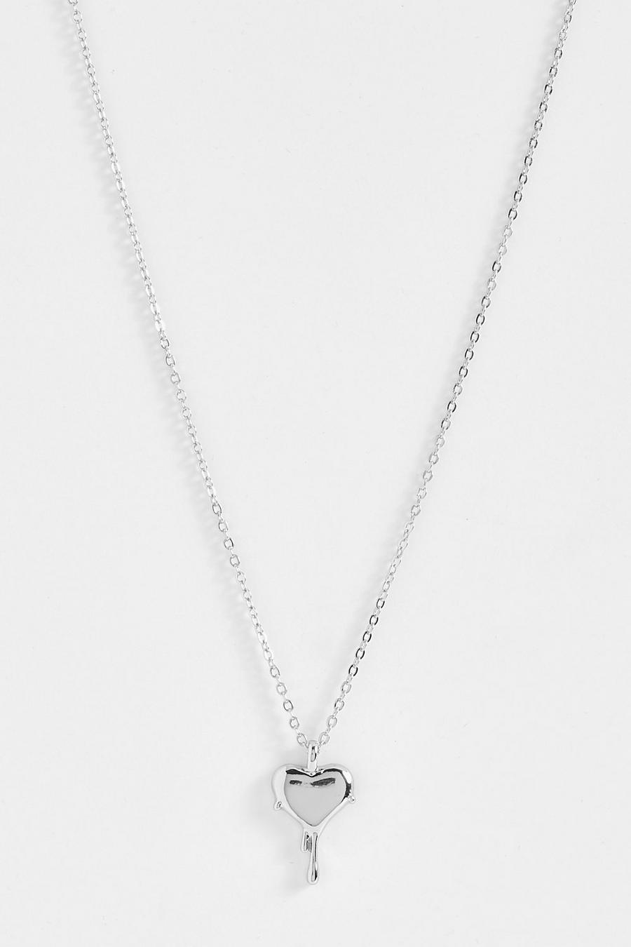 Silver Abstract Heart Necklace 