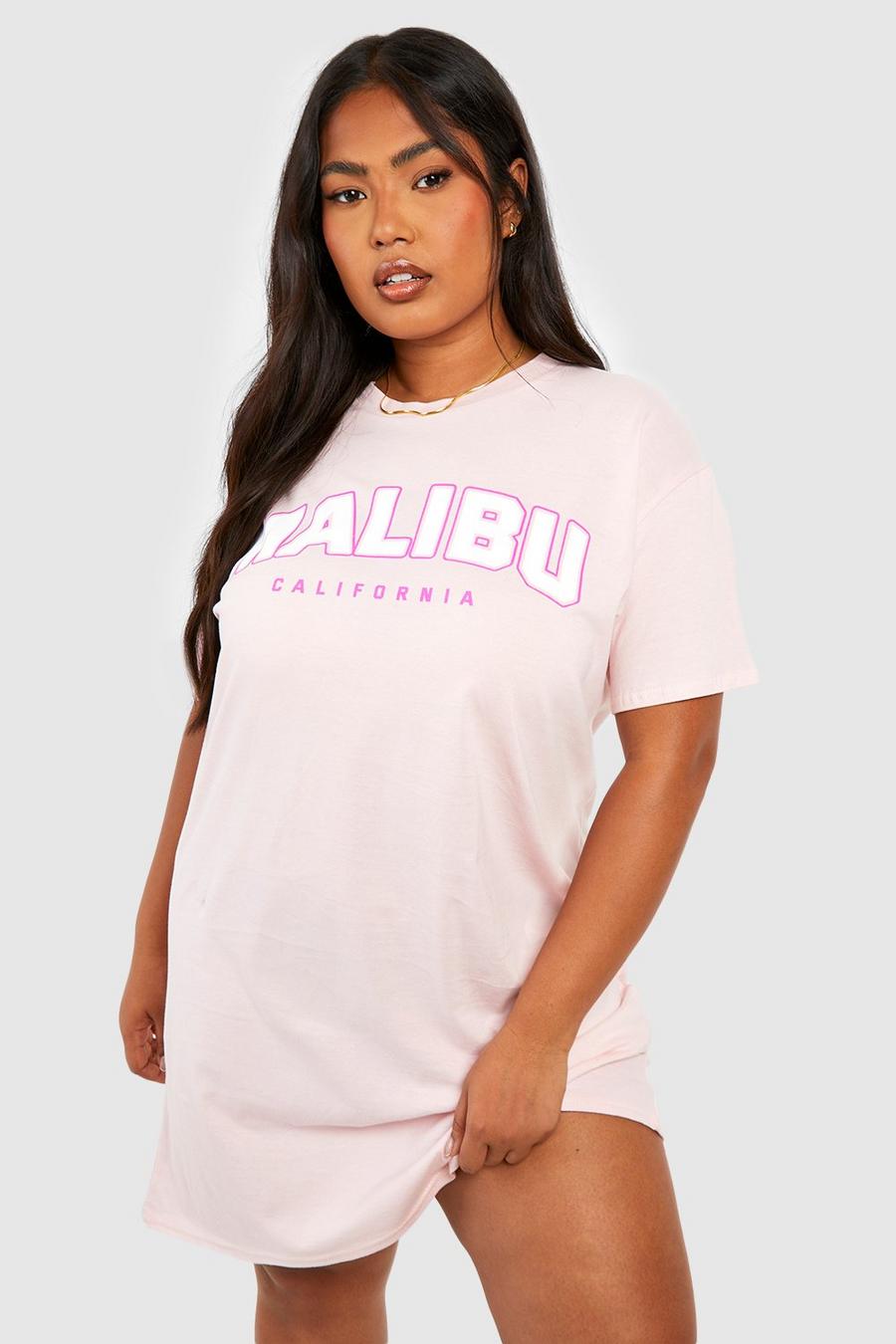 Vestito T-shirt Plus Size Malibu, Pink rosa