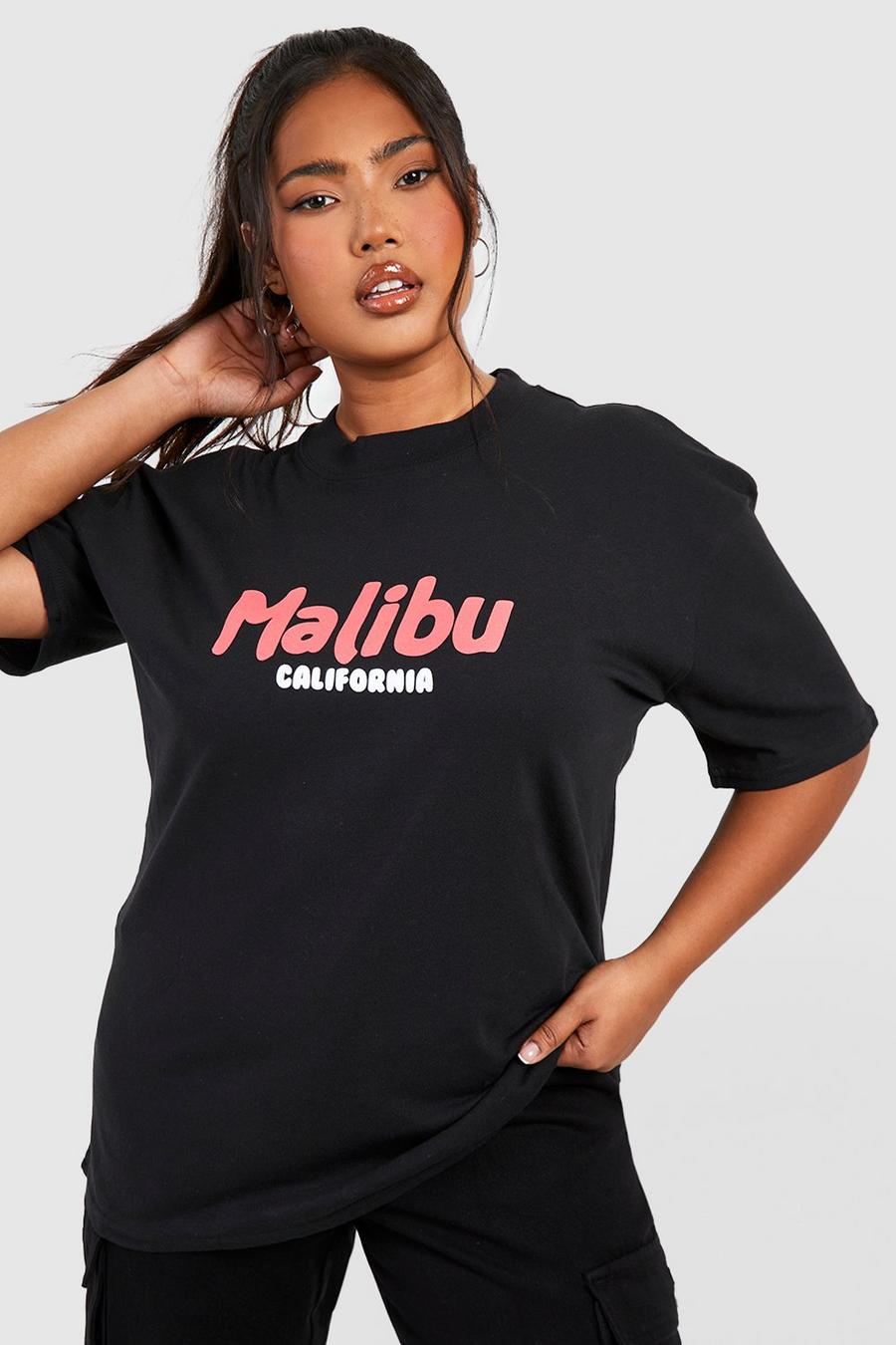 Black svart Plus Malibu Printed T-shirt  