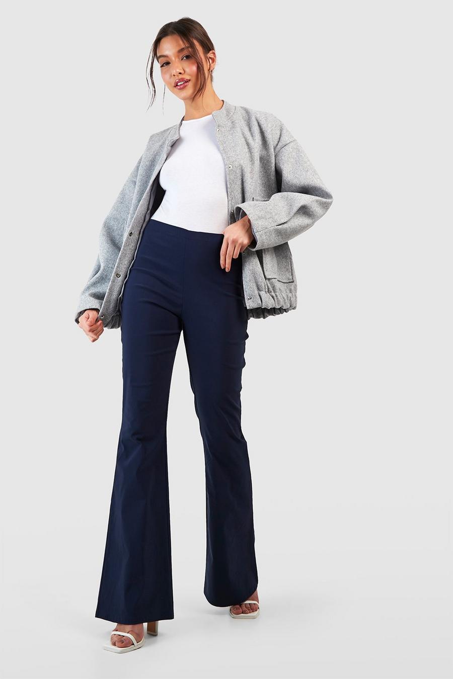 Navy marinblå Super Stretch Fit & Flare Tailored Trouser