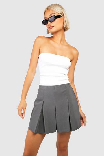 Bengaline Pleated Tennis Skort charcoal