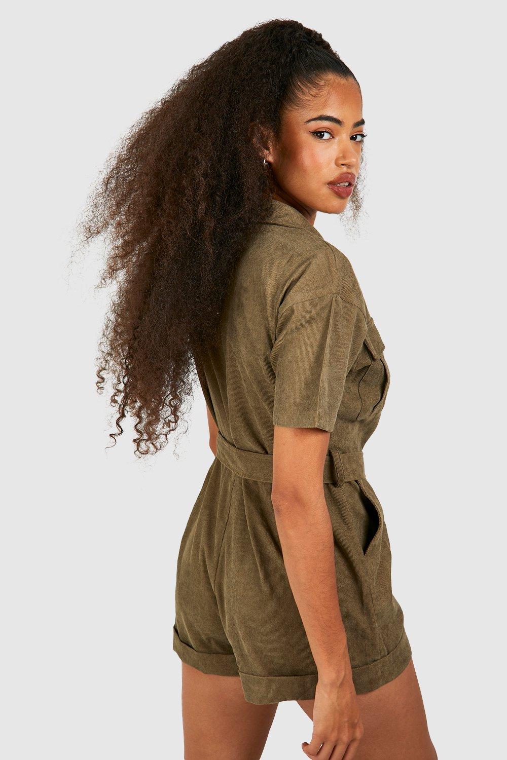 Green utility playsuit online