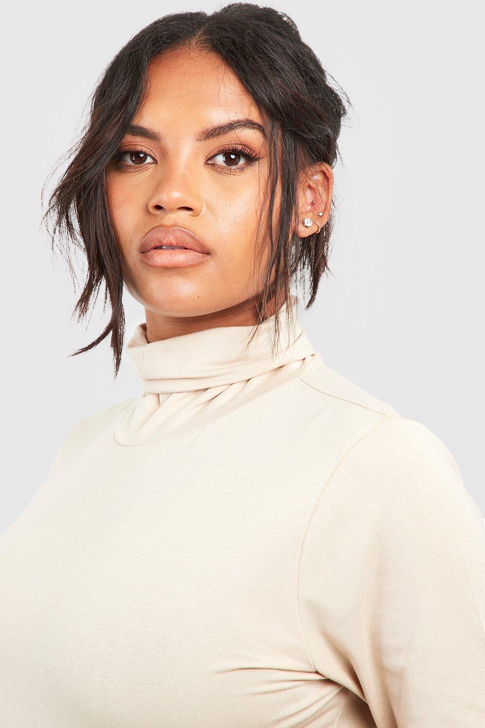 Women's Stone Plus Premium Super Soft Roll Neck Top | Boohoo UK