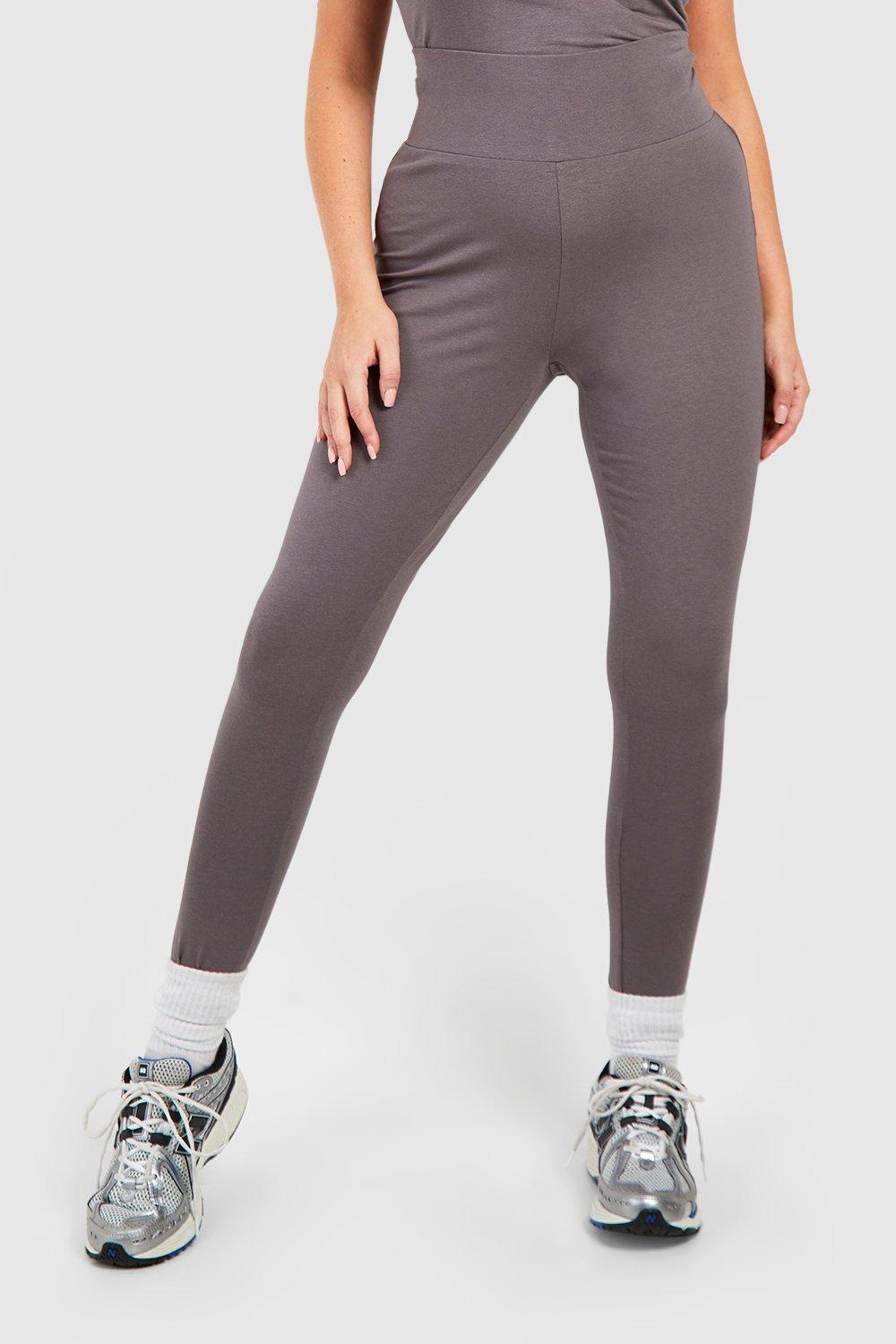 Grey High Waisted Leggings Women - Coal