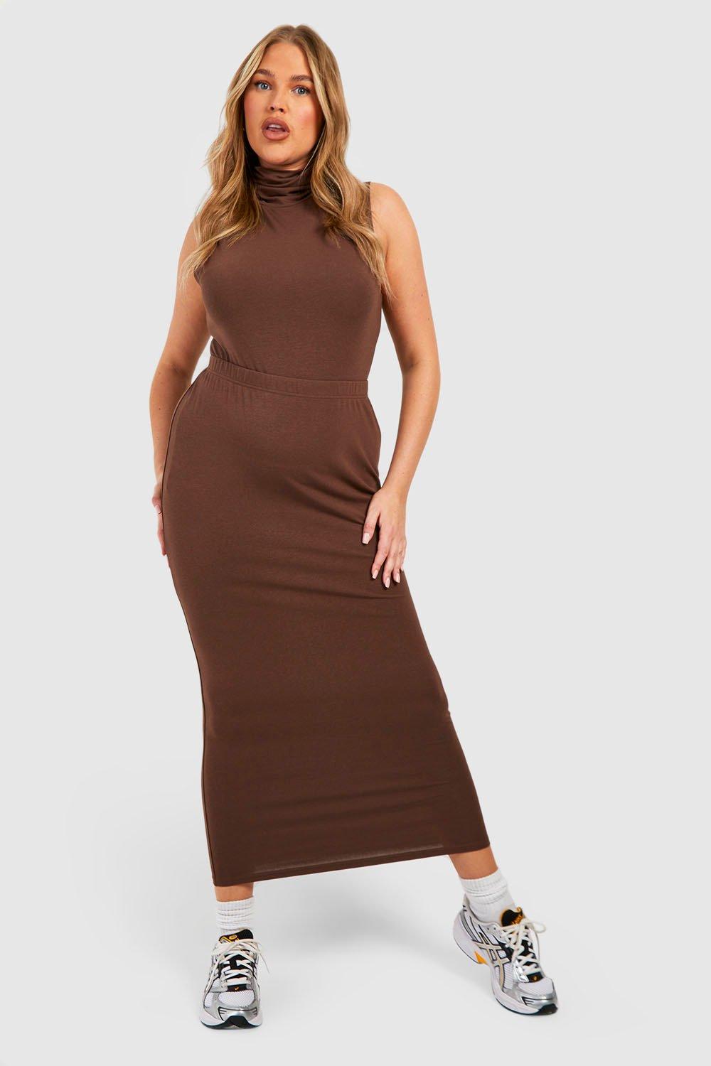 Brown skirt outlet boohoo