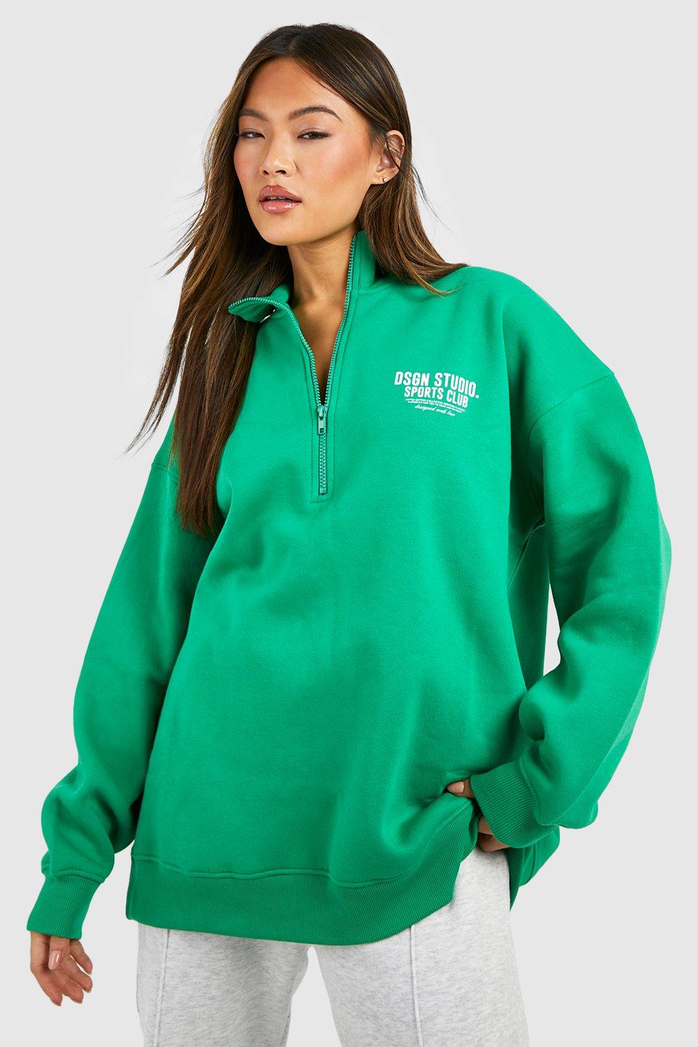 Dsgn Studio Sports Club Half Zip Oversized Sweatshirt | boohoo