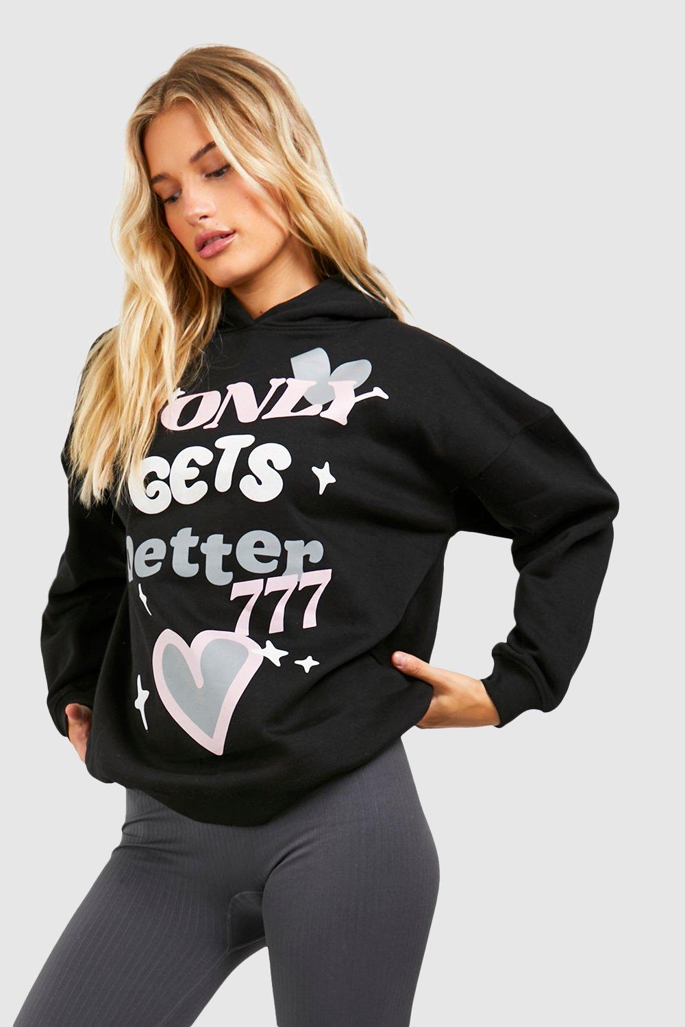 Boohoo Pittsburgh Slogan Printed Hoodie - Cream - Size L