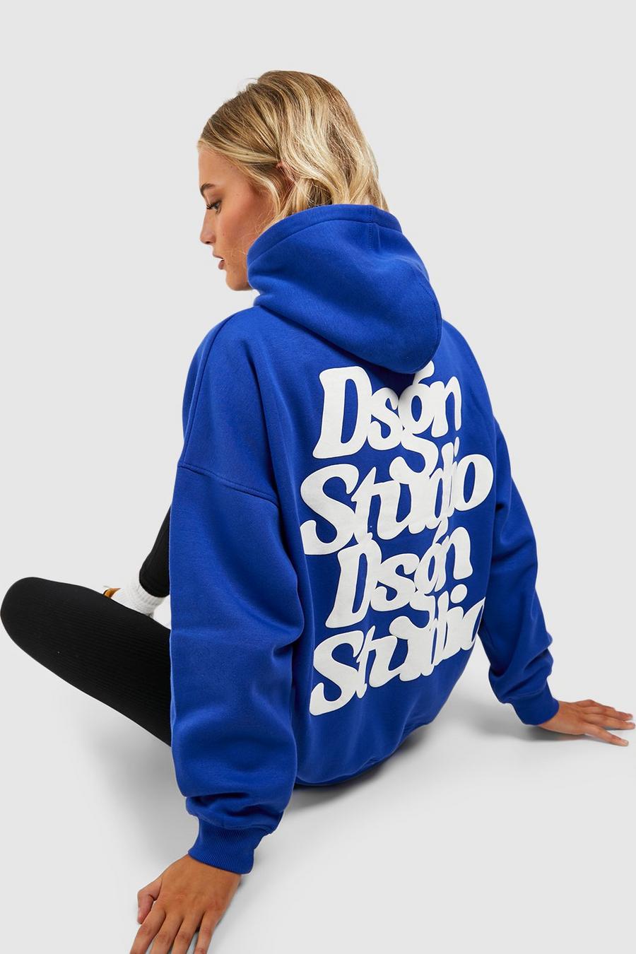 Cobalt Dsgn Studio Oversize hoodie med slogan image number 1
