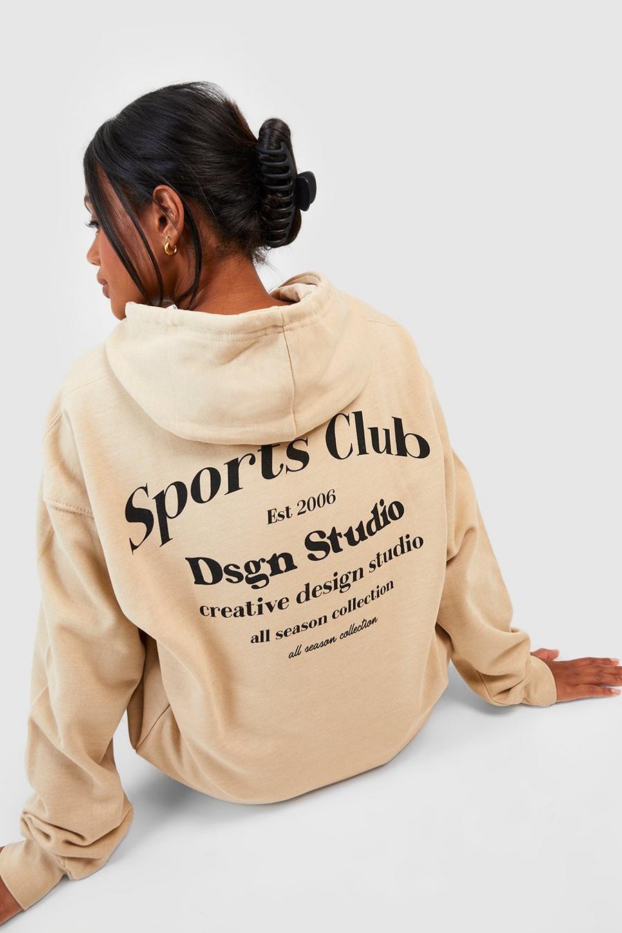 Sand Dsgn Studio Oversize hoodie med slogan image number 1
