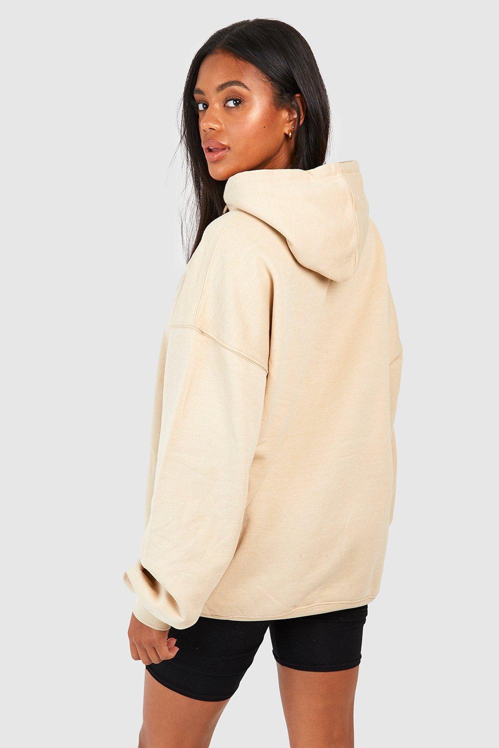 Women's Text Print Slogan Print Oversized Hoodie