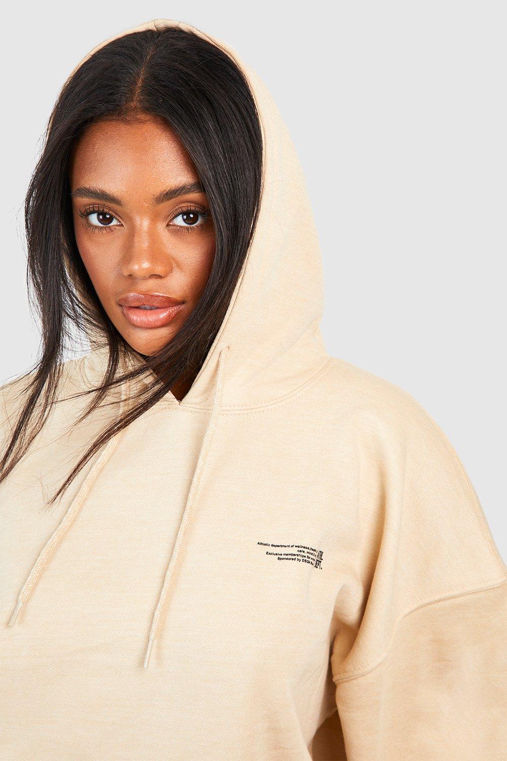 Text Print Slogan Print Oversized Hoodie boohoo