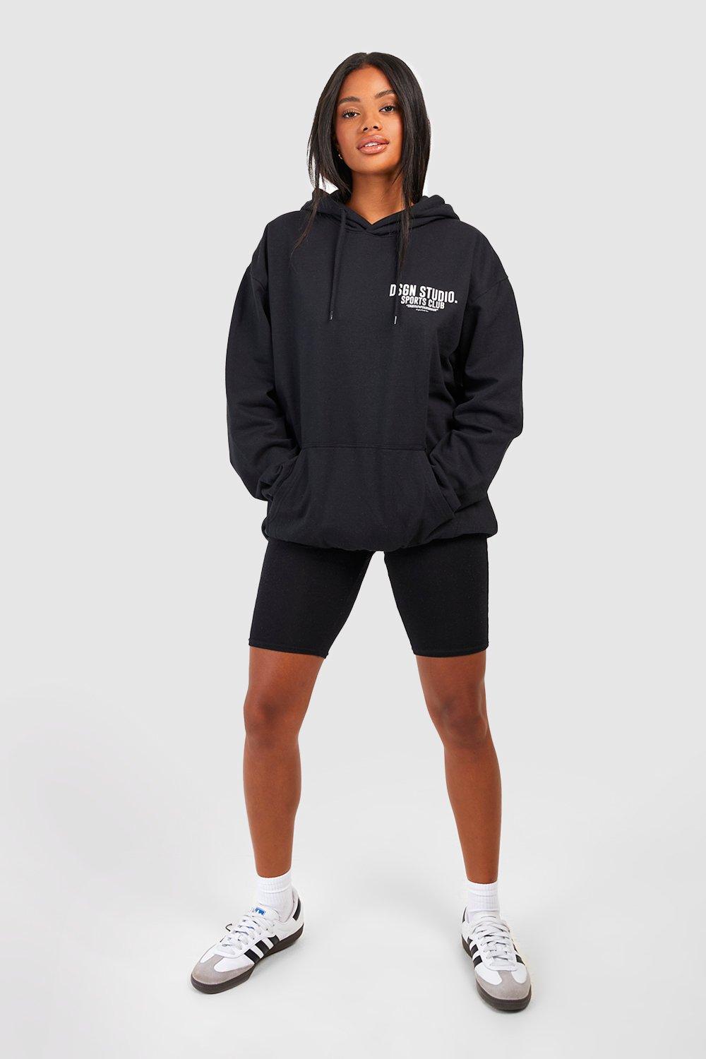 Oversized Sports Sweatshirt - Black - Ladies
