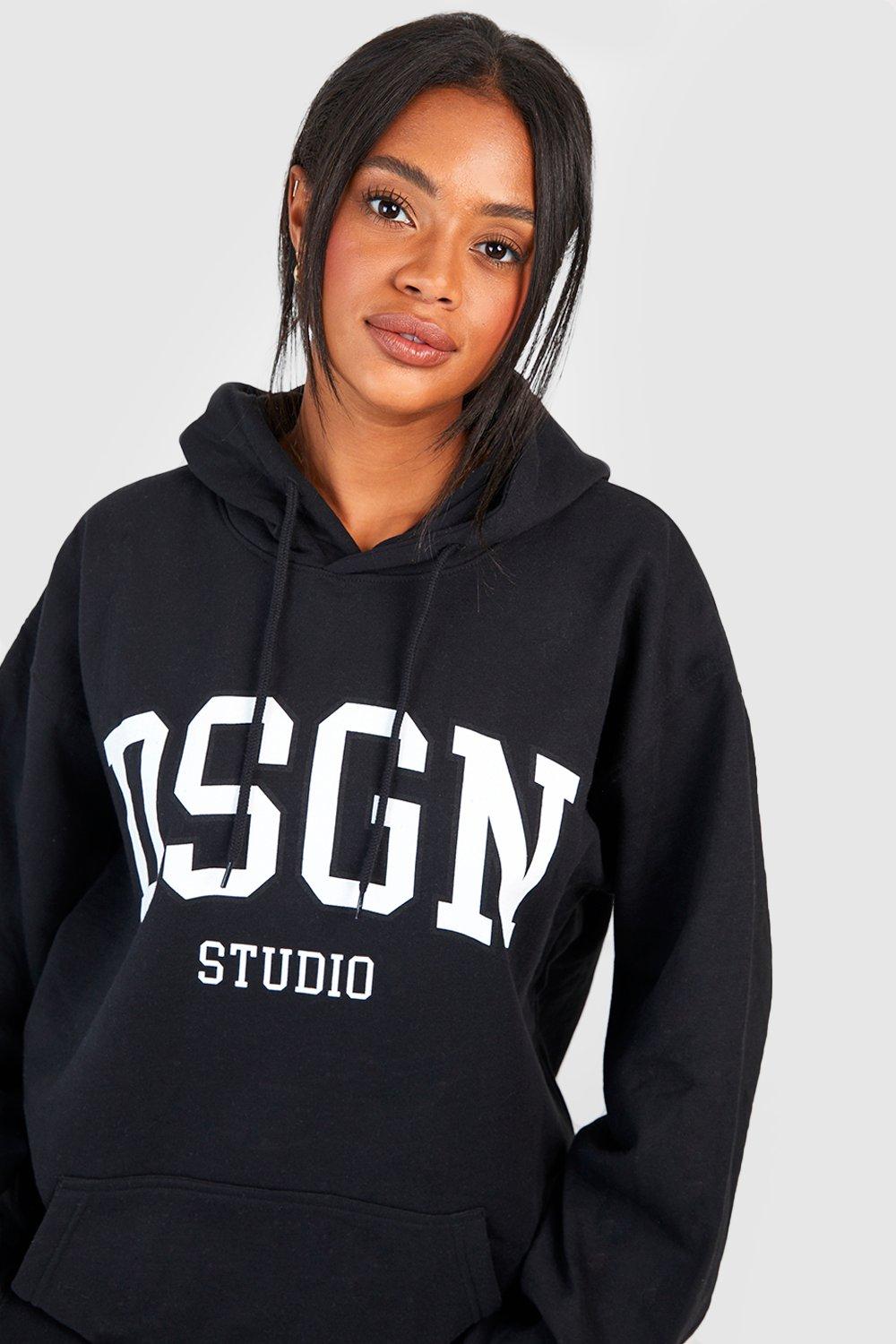 Black store slogan hoodie