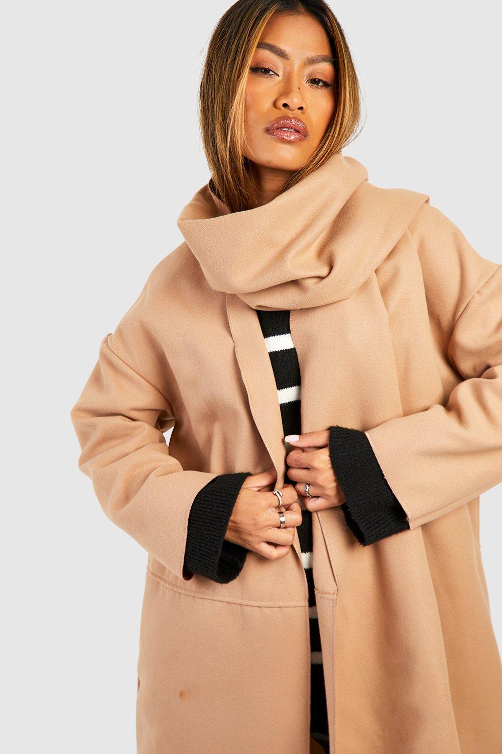 Boohoo wool look coat hotsell in camel