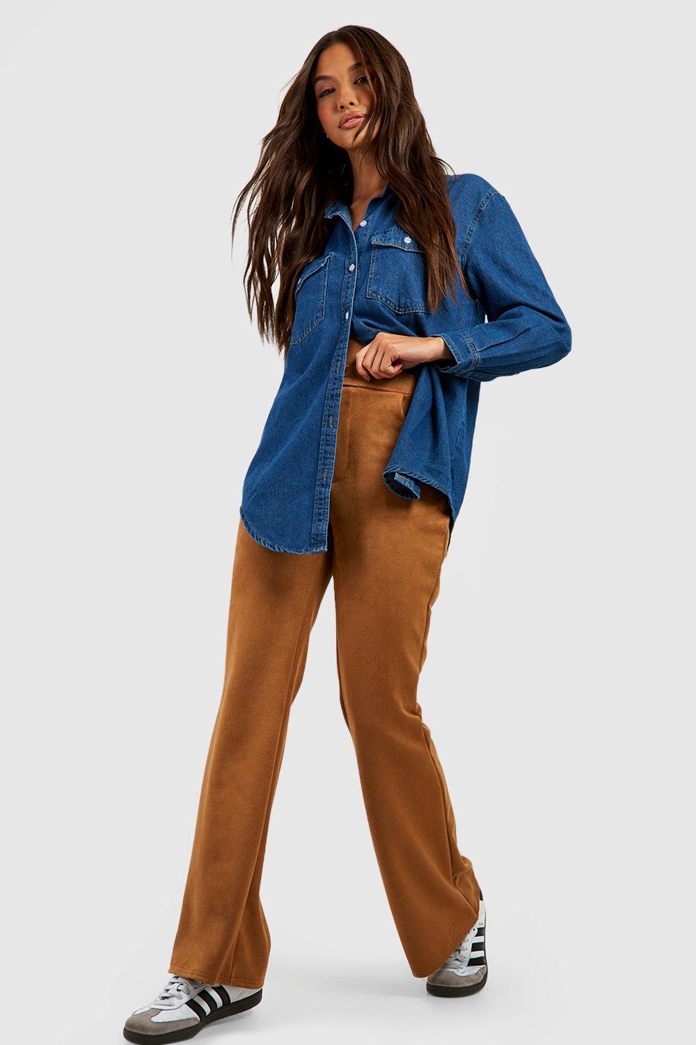 High waisted 2024 suede pants