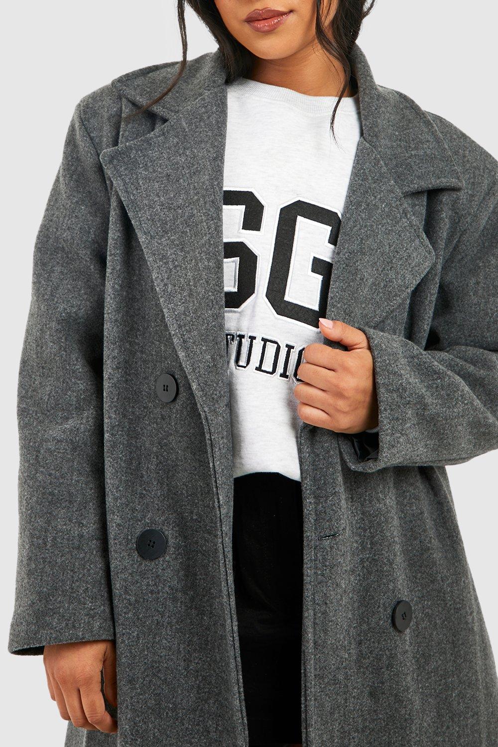 Petite grey wool on sale coat