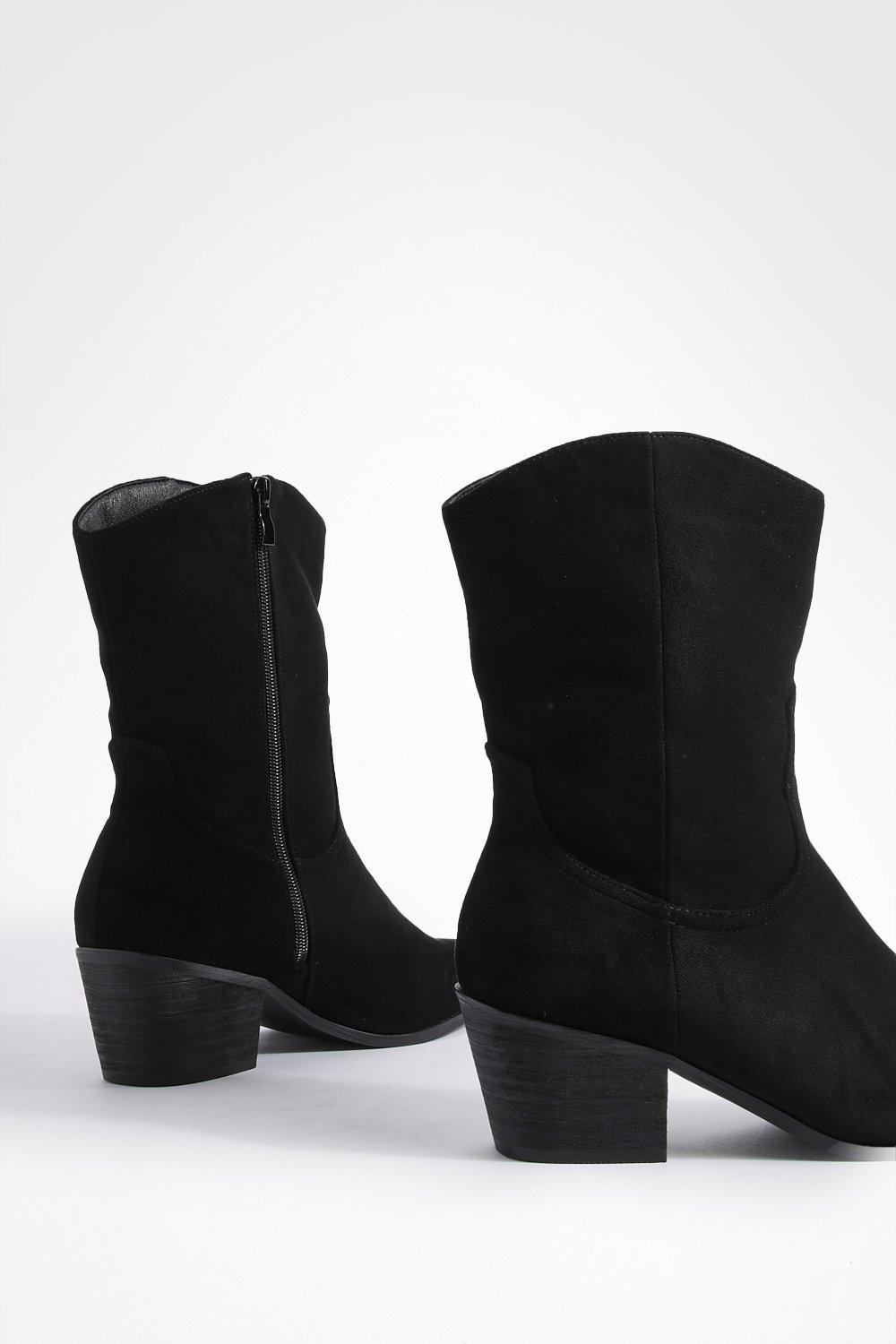 Wide fit 2024 cowboy ankle boots