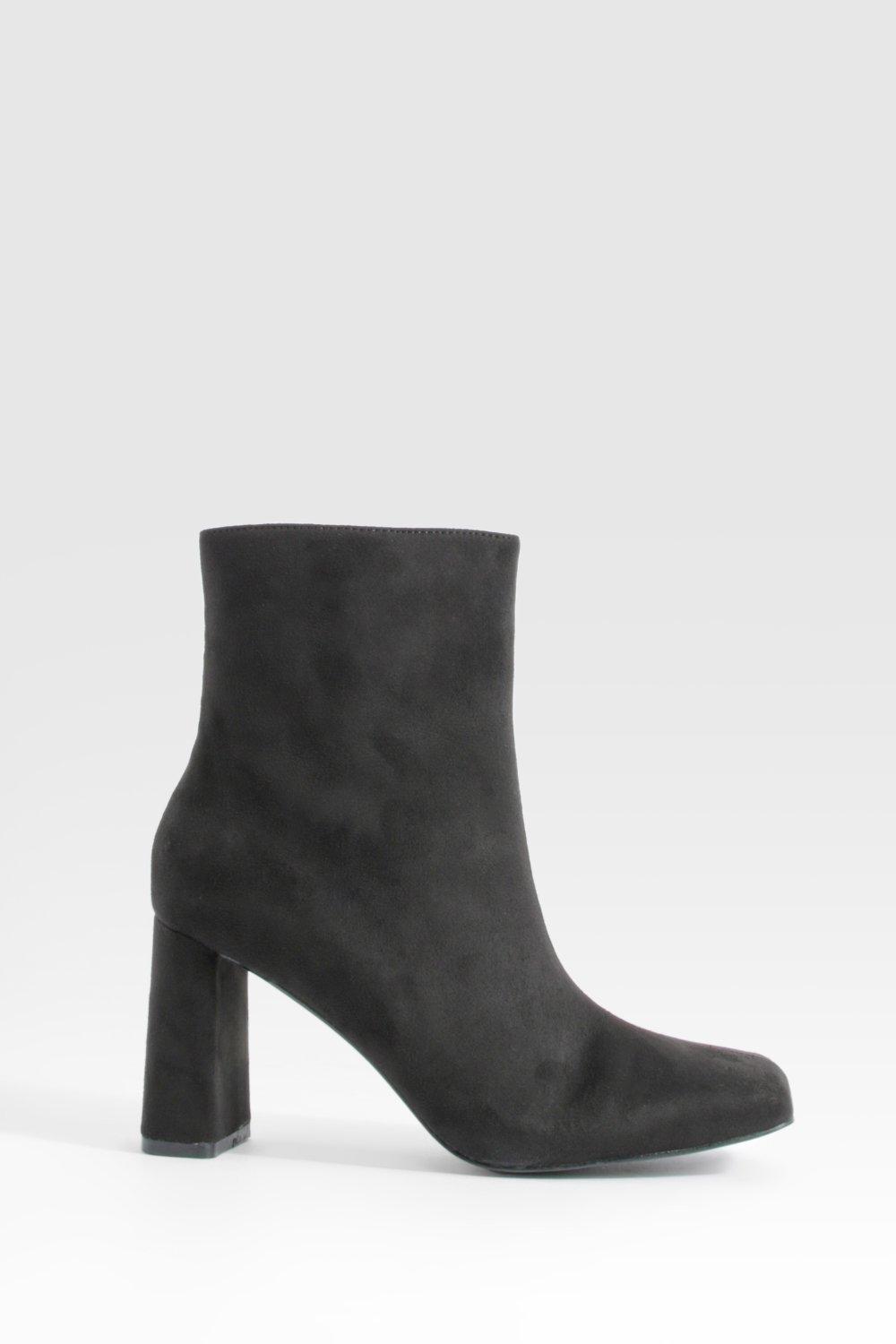 Wide fit black suede cheap ankle boots