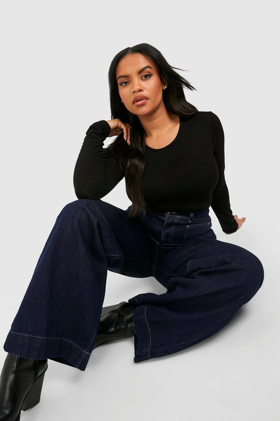 Grande taille - Jean large à poche, Dark blue image number 1