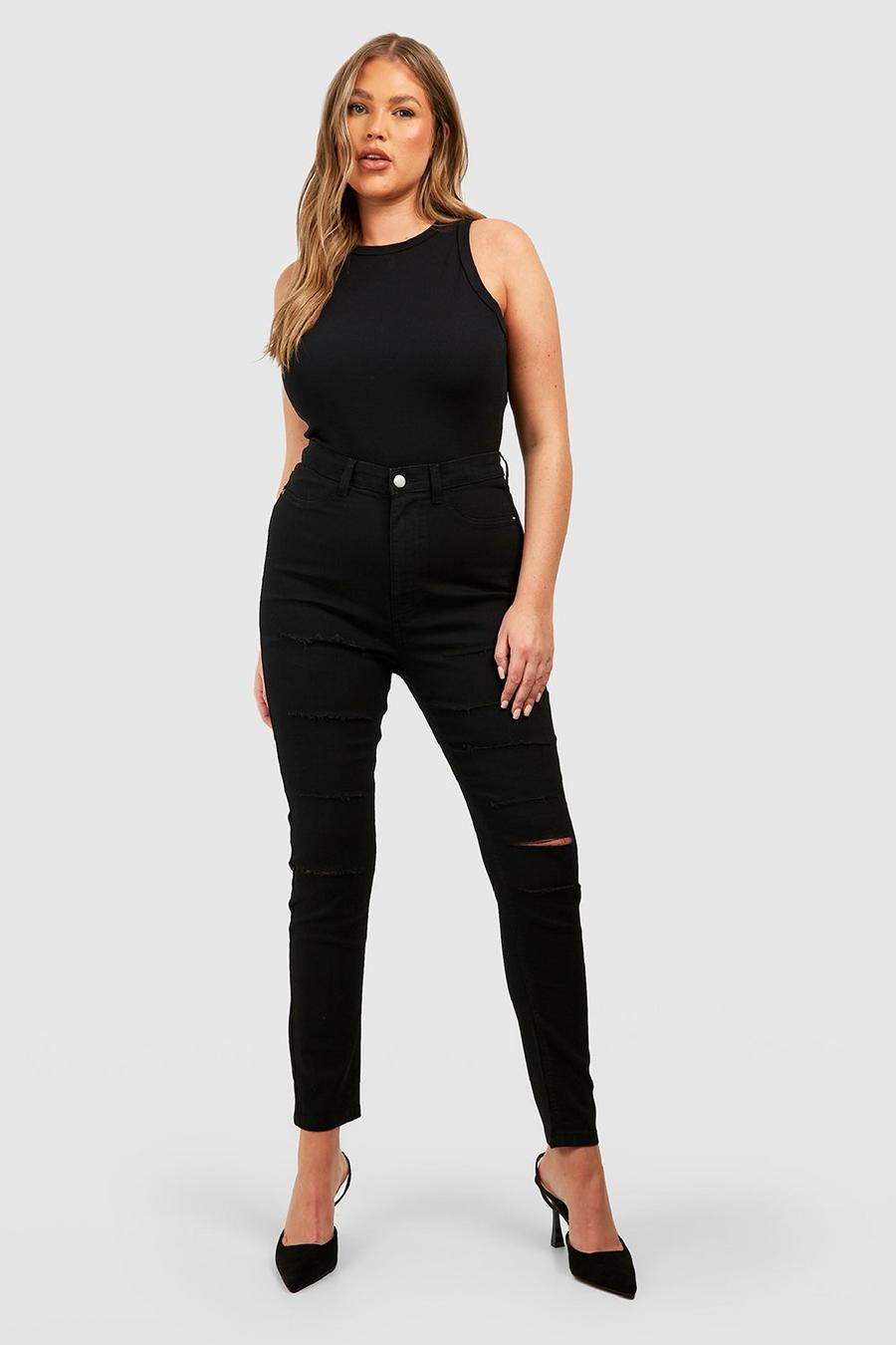 Black Soot Combo Plus Size Jegging - 0X at  Women's Clothing