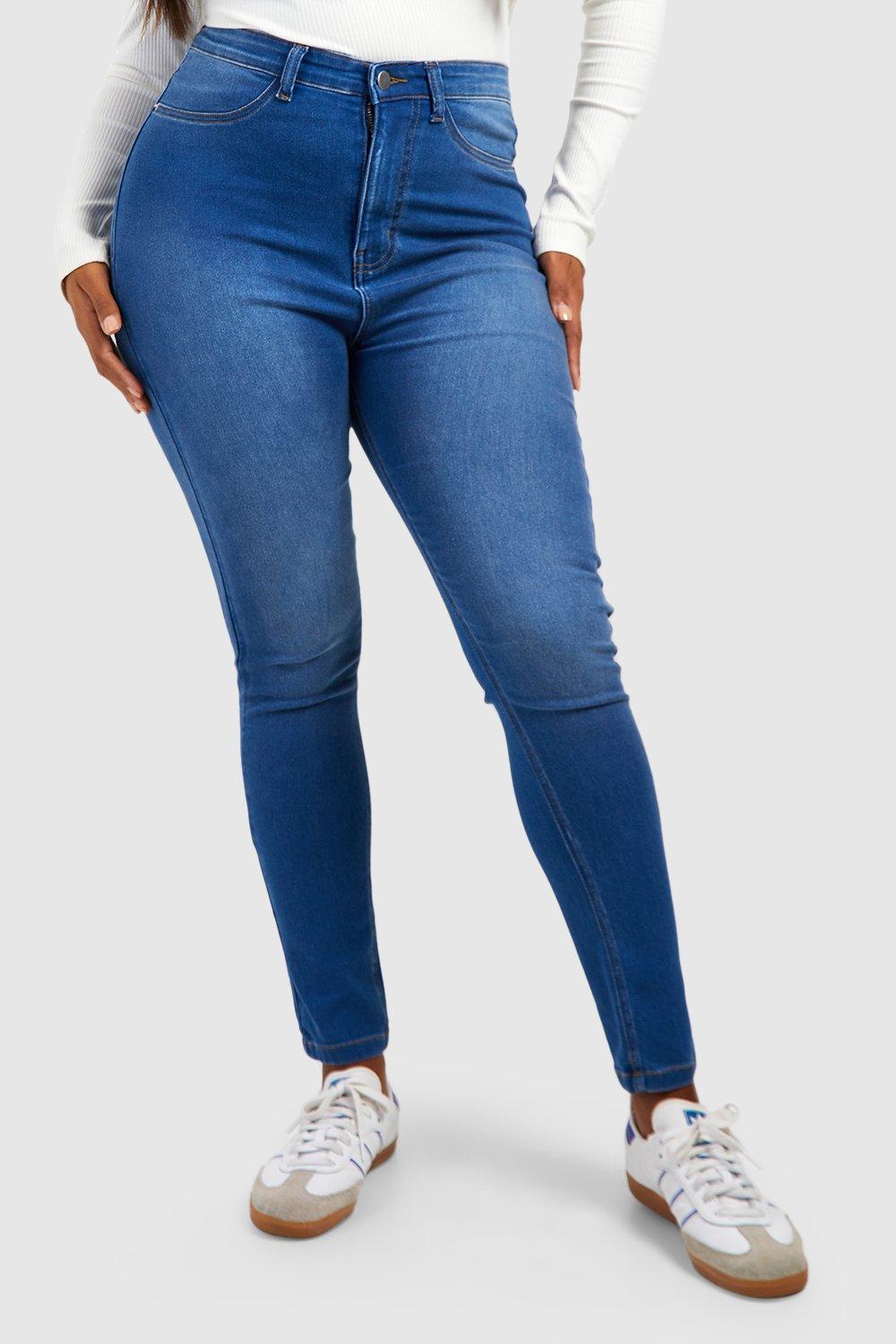 Plus blue high waisted jeggings