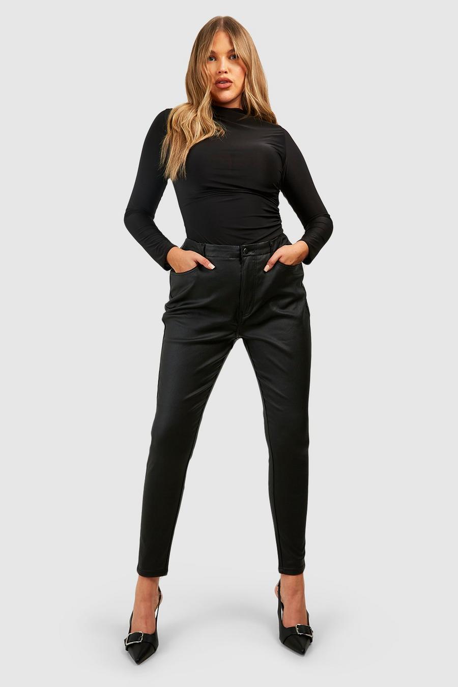 Grande taille - Jean skinny en simili, Black image number 1
