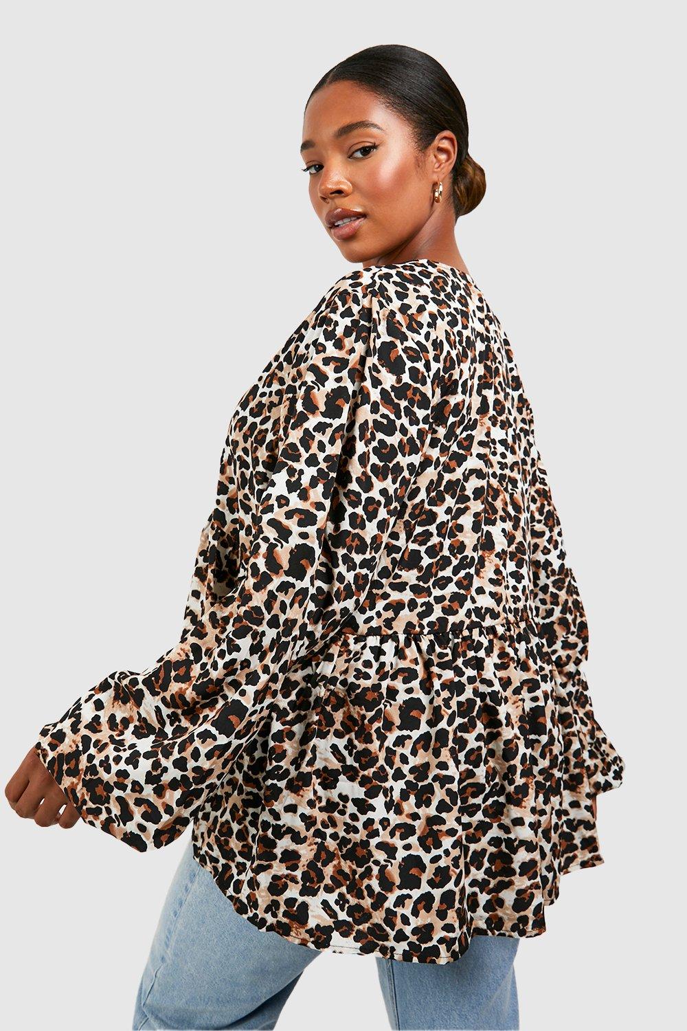 Leopard print smock store top