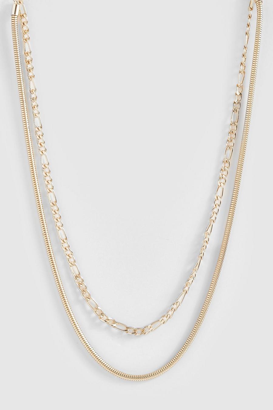 Gold metallic Double Layer Necklace 