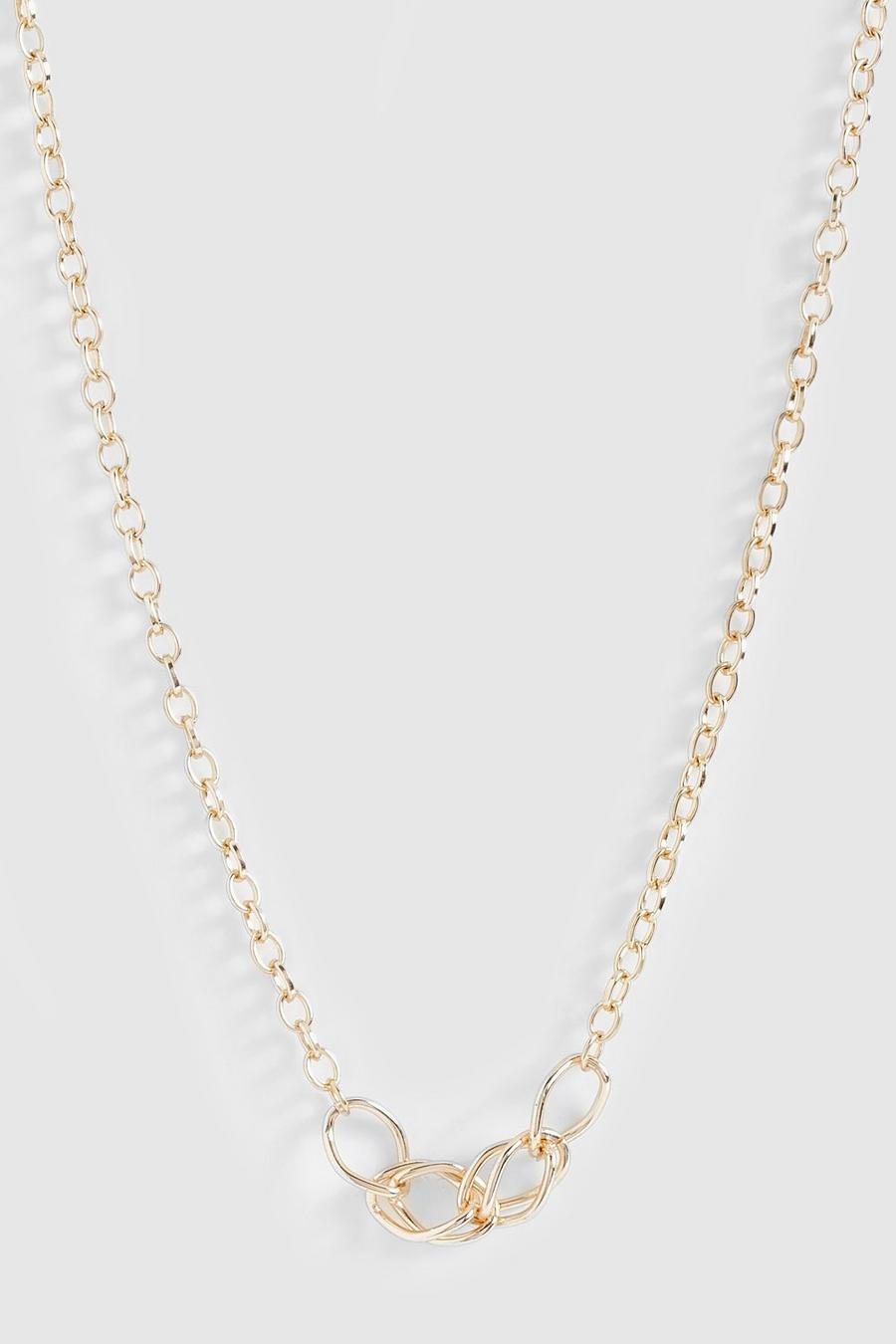 Gold metallic Link Chain Necklace 