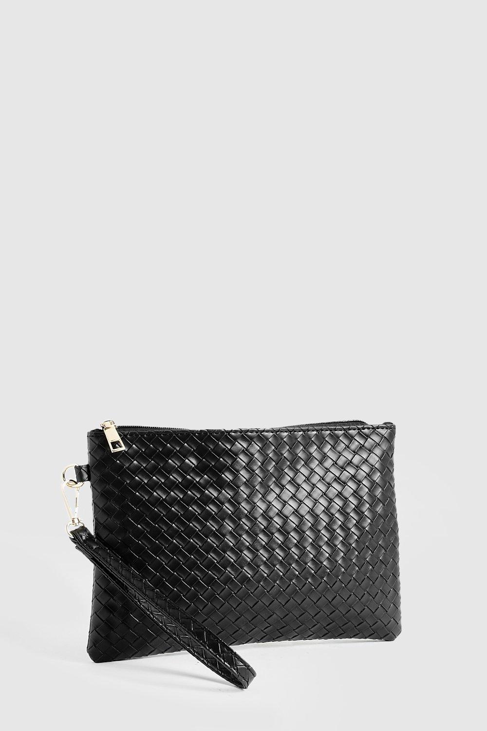 Black zip clutch discount bag