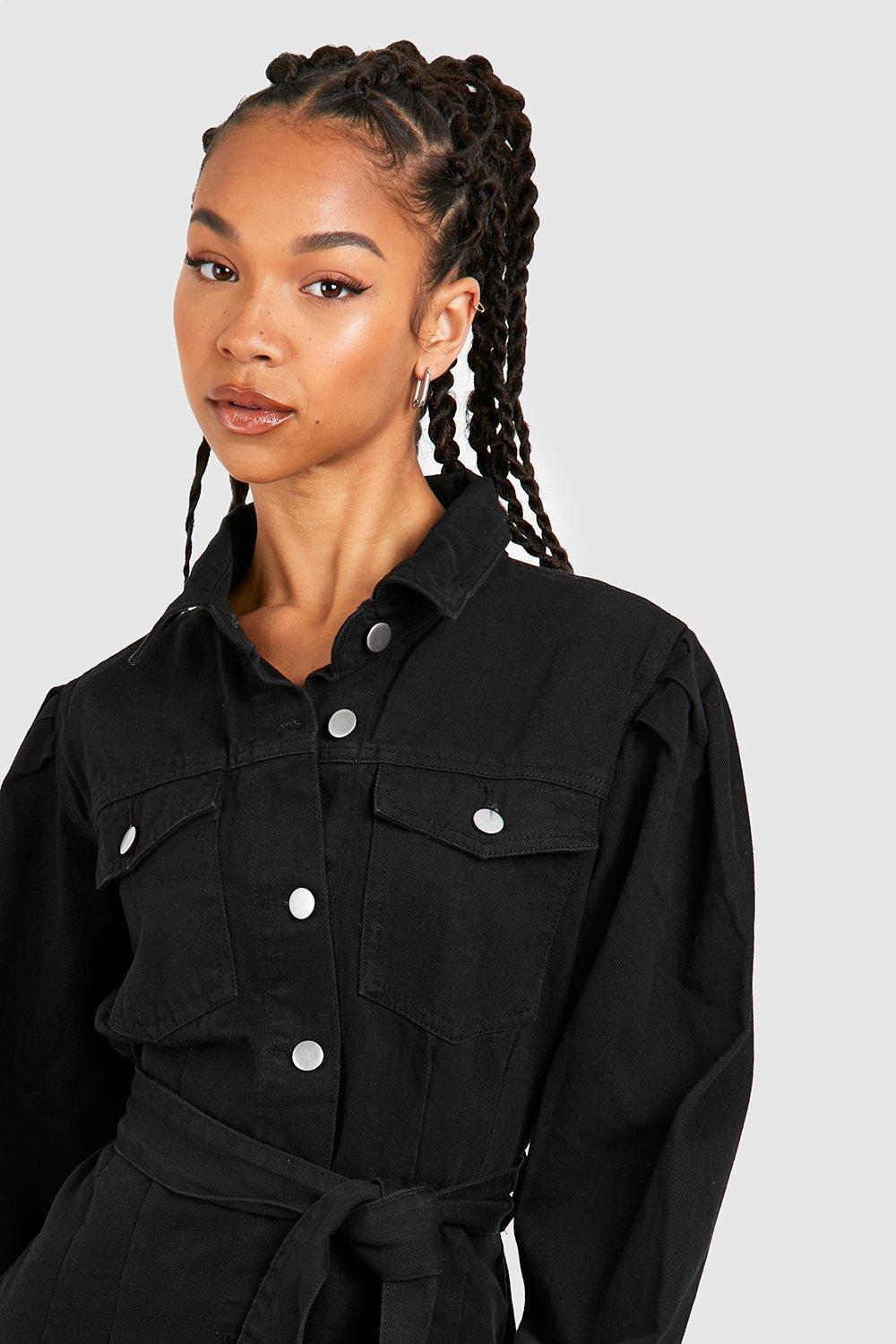 Robe chemise best sale en jean noir